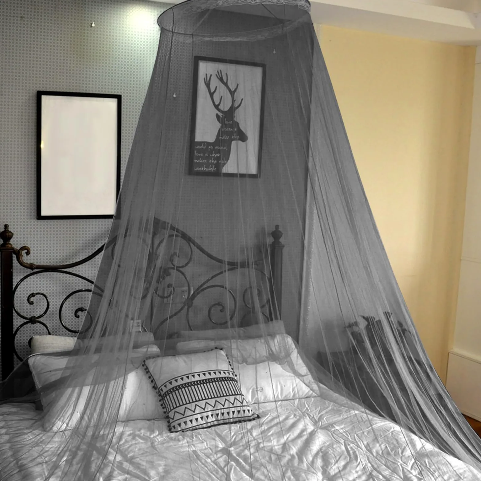 Moskitiera do łóżka, baldachim, moskitiera, do łóżka typu queen-size, moskitiera kopułowa, namiot do łóżek dla dorosłych (czarna, 1,2 m (bez drzwi)