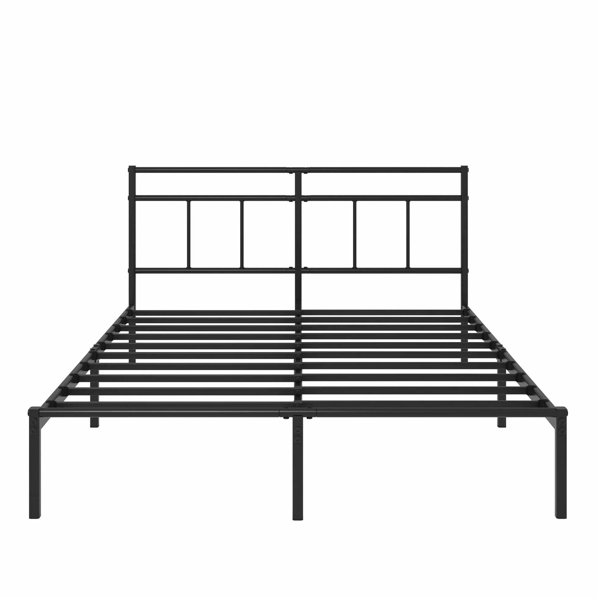 Zinus Elias Łóżko 200 x 140 cm – 30 cm wysokości – metalowa rama łóżka z zagłówkiem – metalowe łóżko ze stelażem – nie wymaga łóżka kontynentalnego, wolna przestrzeń pod łóżkiem, nowoczesne