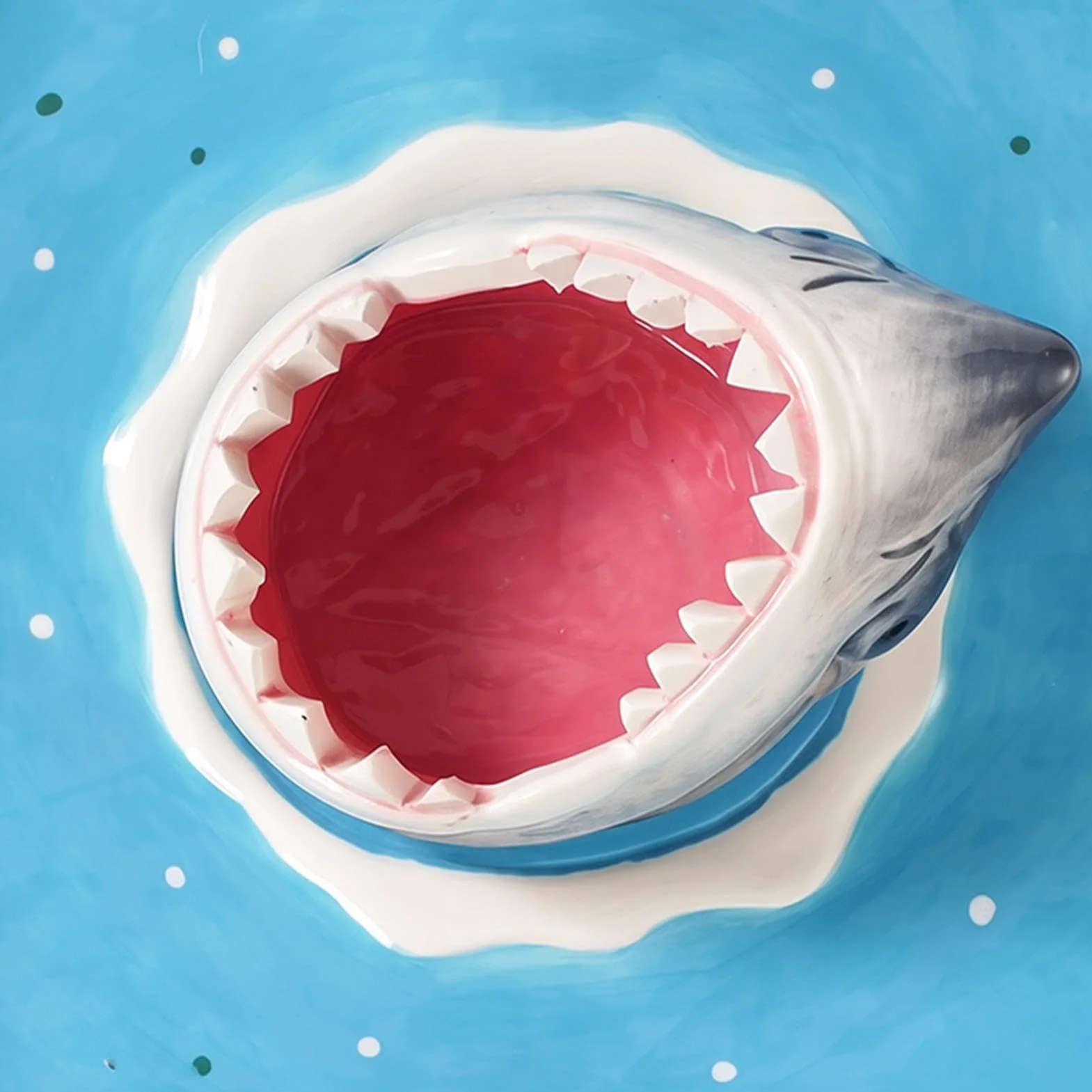 Shark Serving Platter ceramiczny z zabawną przegródką na sosy | Ceramiczna taca na przystawki do Charcuterie, taco, ryb, burgerów, sosów, owoców morza, przekąsek