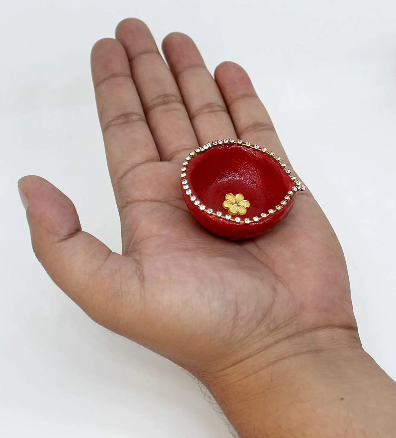 TIED RIBBONS Diwali Diya ręcznie robiony zestaw diyów glinianych do dekoracji oświetlenia Diwali (zestaw 30, wielokolorowy)