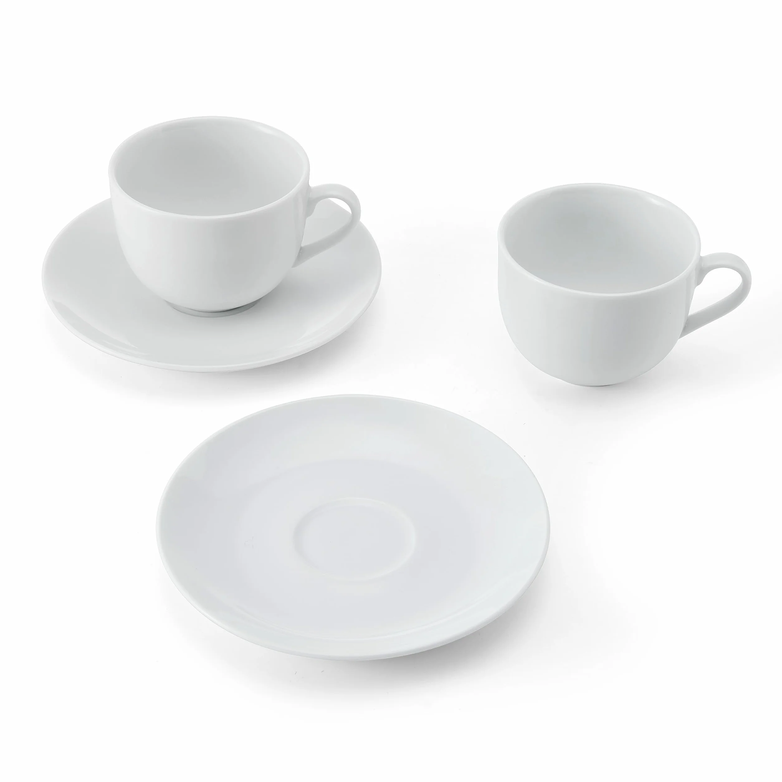 Mikasa Chalk 2-częściowy porcelanowy zestaw filiżanek i spodków do herbaty, białe filiżanki i spodki, 220 ml | porcelanowe filiżanki i spodki | można myć w zmywarce i używać w kuchence mikrofalowej