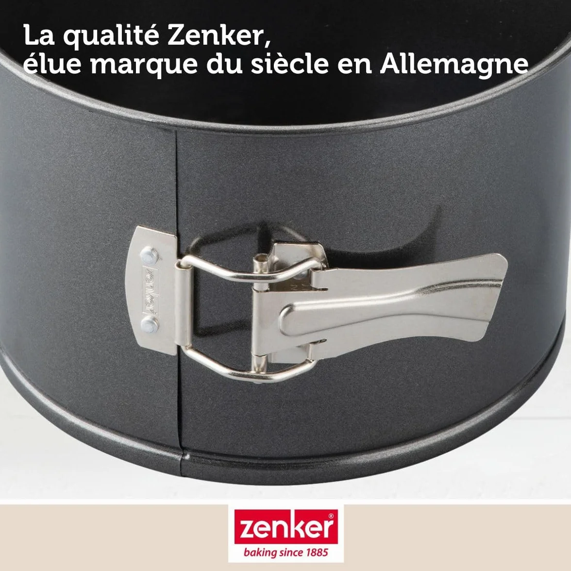 Zenker Tortownica bardzo wysoka, średnica 18 cm, czarna metaliczna blacha stalowa z powłoką zapobiegającą przywieraniu, idealna do wysokich tortów i włoskich panettone, wyprodukowana w Niemczech
