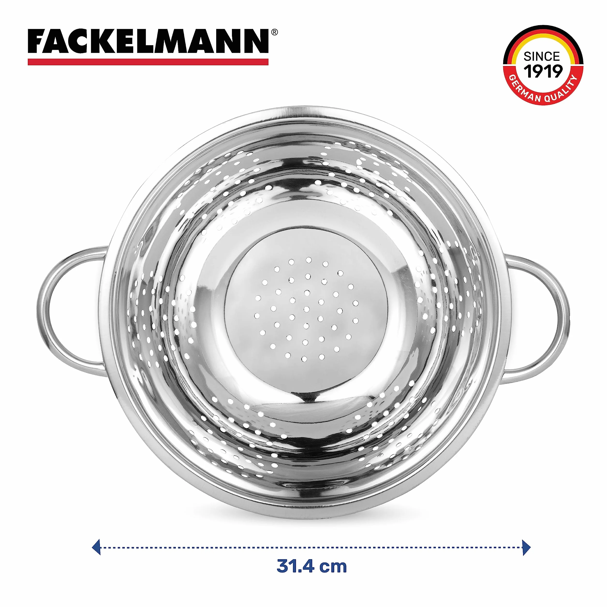 Fackelmann Durszlak, Stal Nierdzewna, Srebrny, 24 cm