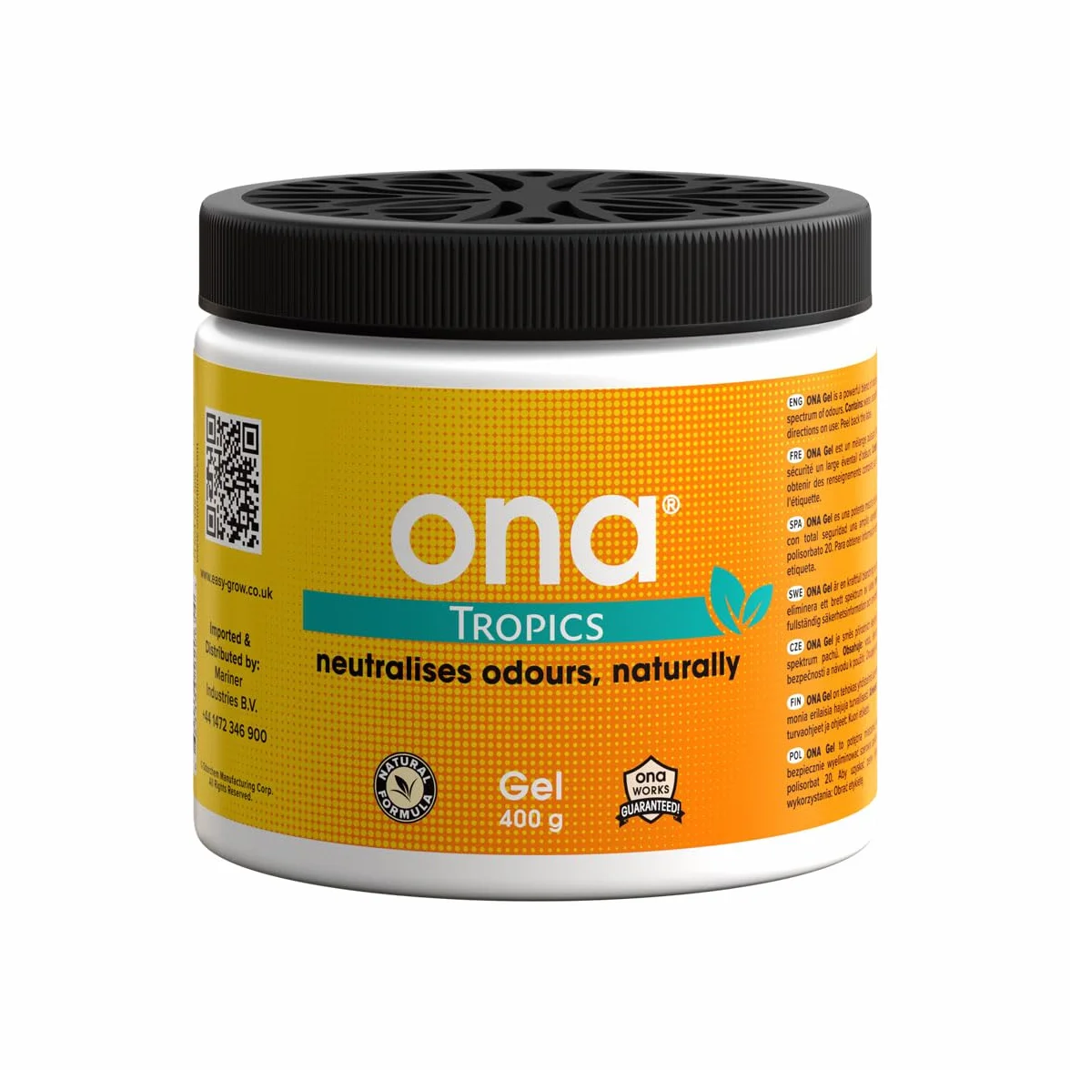 ONA żel zapachowy neutralizator zapachowy eliminuje zapach powietrza hydroponika bezwonne tropiki 428 gr.