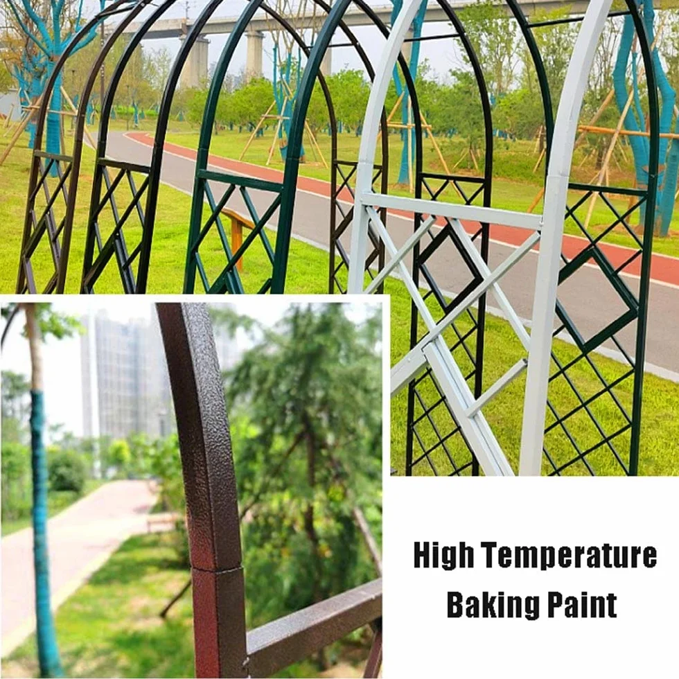 Łuk ("en":"Łuk ogrodowy łuk różany łuk do roślin pnących 140x230cm 220x230cm 180x270cm 360x70cm pergola metalowa kratka z podstawą czarny/brązowy/ciemnozielony/biały (kolor: zielony, rozmiar: 220