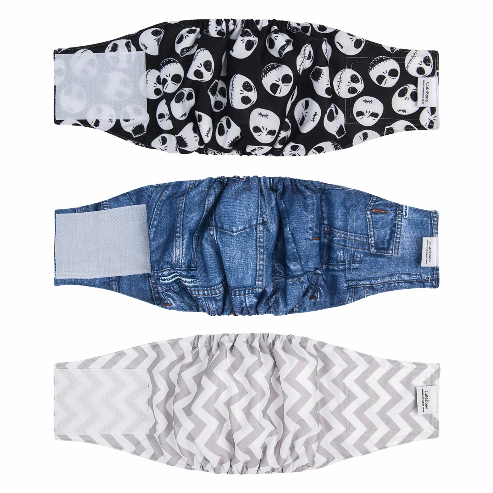 CuteBone Opaski na brzuch dla psów płci męskiej chusty nadające się do prania pieluchy DM06XS, XS (23-28 cm)
