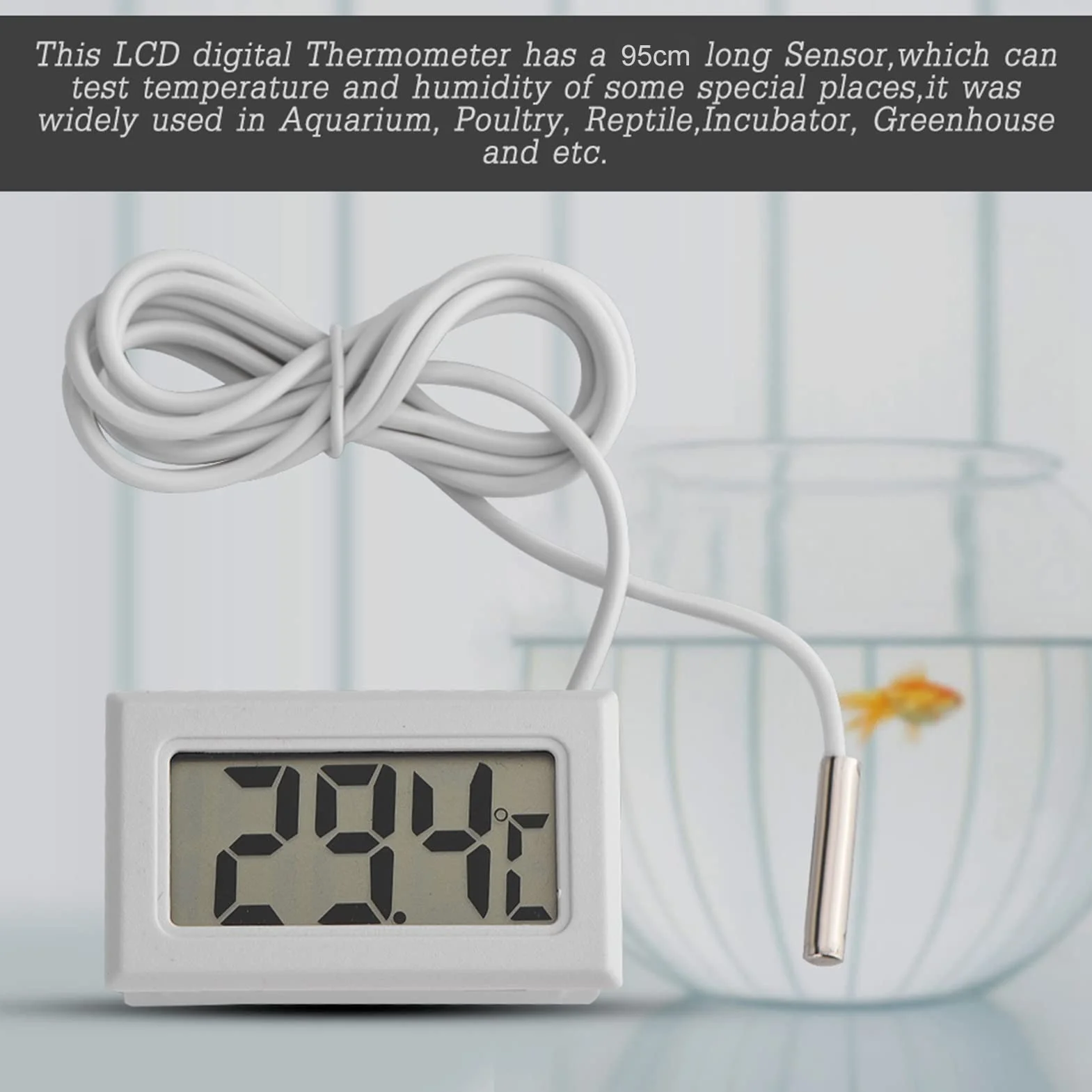 Cyfrowy termometr LED mini wyświetlacz czujnik temperatury LCD do domu biura szklarni akwarium