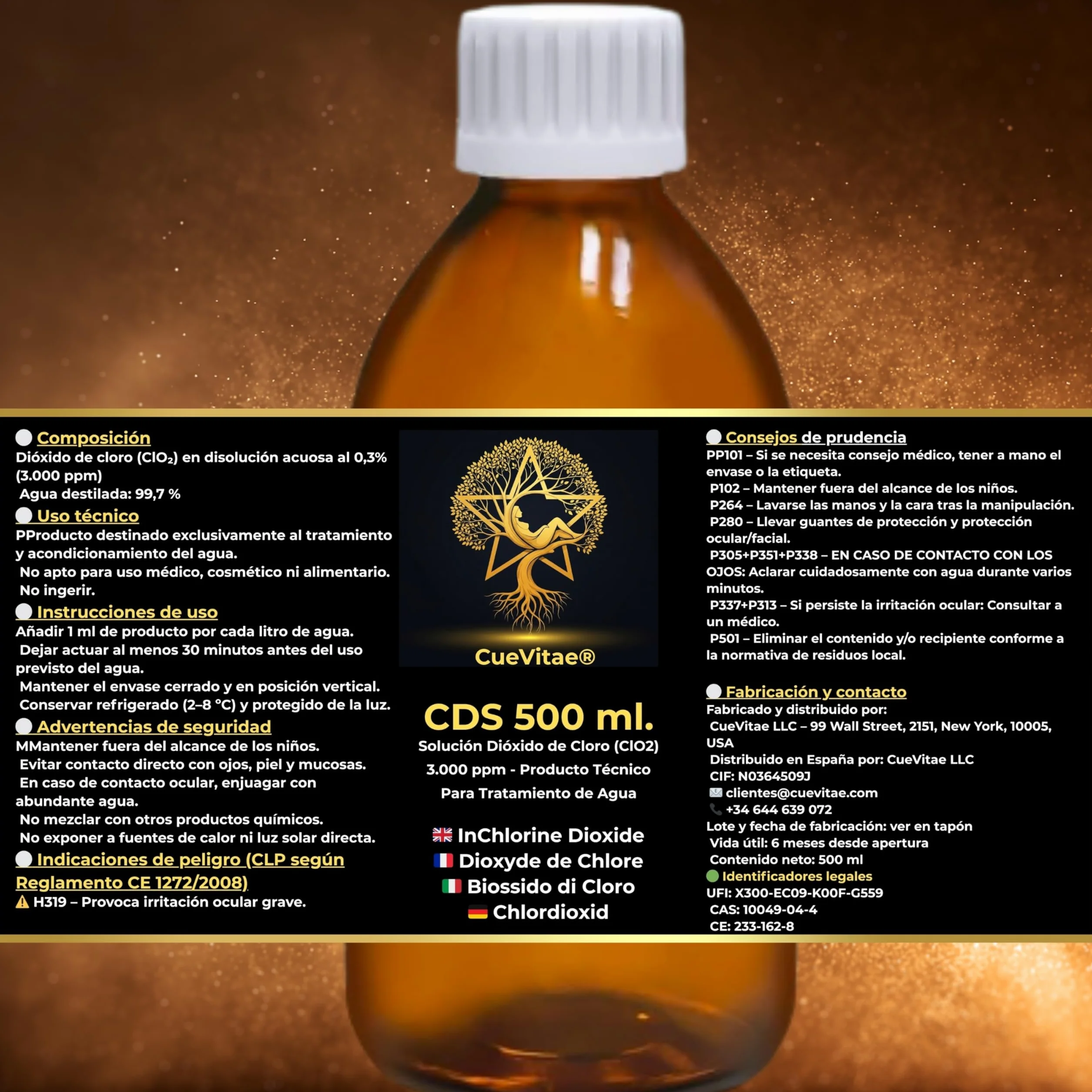 CDS/CDL 3000 PPM (500 ml) | Ostatnia produkcja | Produkt już aktywowany, gotowy do dozowania | W tym pojemnik z miarką | Opakowanie z antypromieniacyjnym szkłem bursztynowym