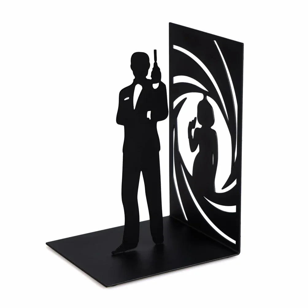 balvi - Secret Agent czarna podpórka na książki z metalu. Oryginalny design