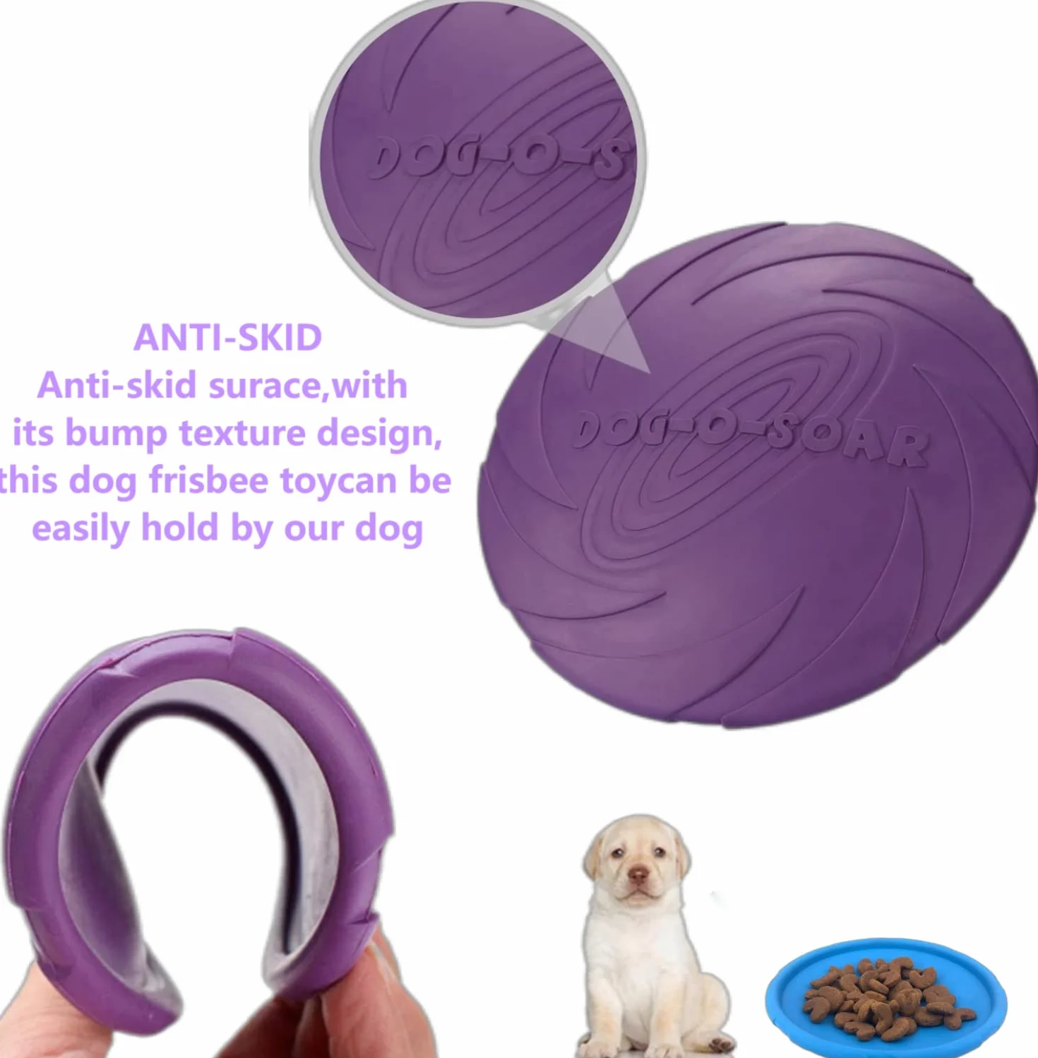 2-częściowy Frisbee dla psa, zabawka dla psa, 18 cm, Frisbee dla psa, idealna do treningu psów, rzucania, łapania i zabawy (fioletowy+niebieski)