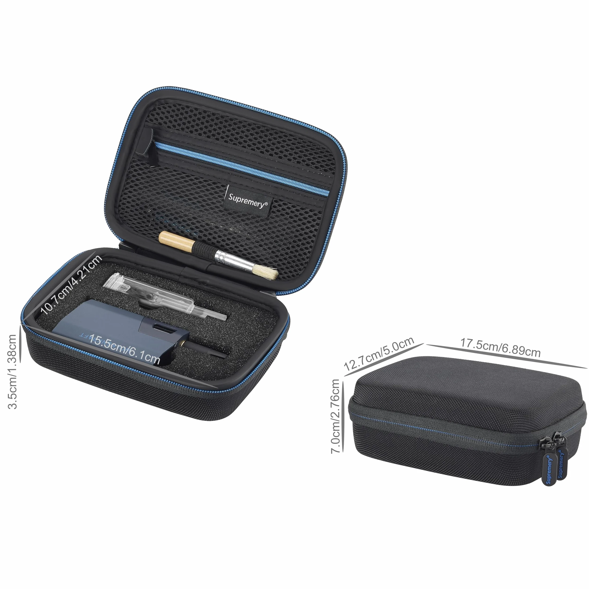 Etui kompatybilne z WOLKENKRAFT ÄRiS Ultra Vaporizer Case, akcesoria, etui ochronne, czarny i niebieski #