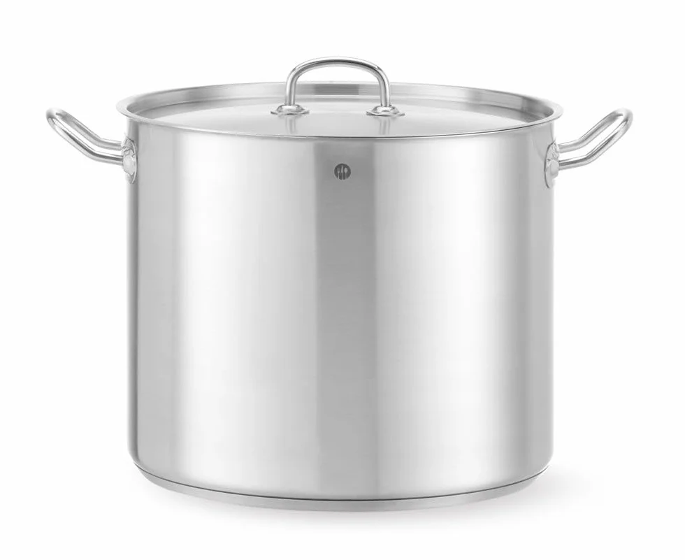 HENDI Garnek do gotowania, wysoki, z pokrywą, odpowiednia do wszystkich rodzajów kuchenek, dno indukcyjne, uchwyty żaroodporne, 21L, ø320x(H)270mm, stal nierdzewna, aluminium