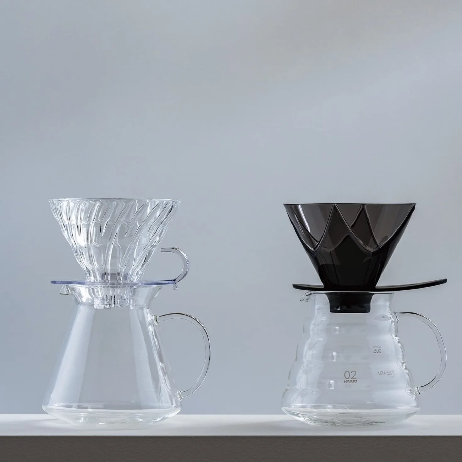 Hario V60 Kubek do picia kawy, Rozmiar 02, Przezroczysty Czarny