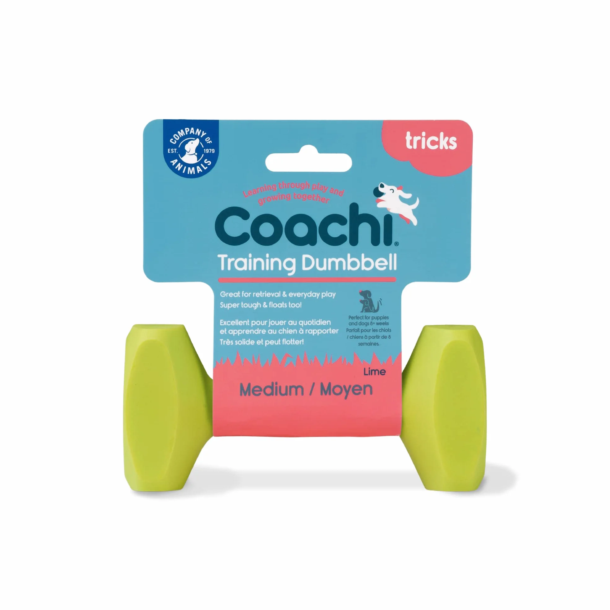 Coachi Training Dumbbell, Long Distance Throwing, Classic Retrieval Toy, Gundog Puppy Training, Super Tough, Medium Dogs