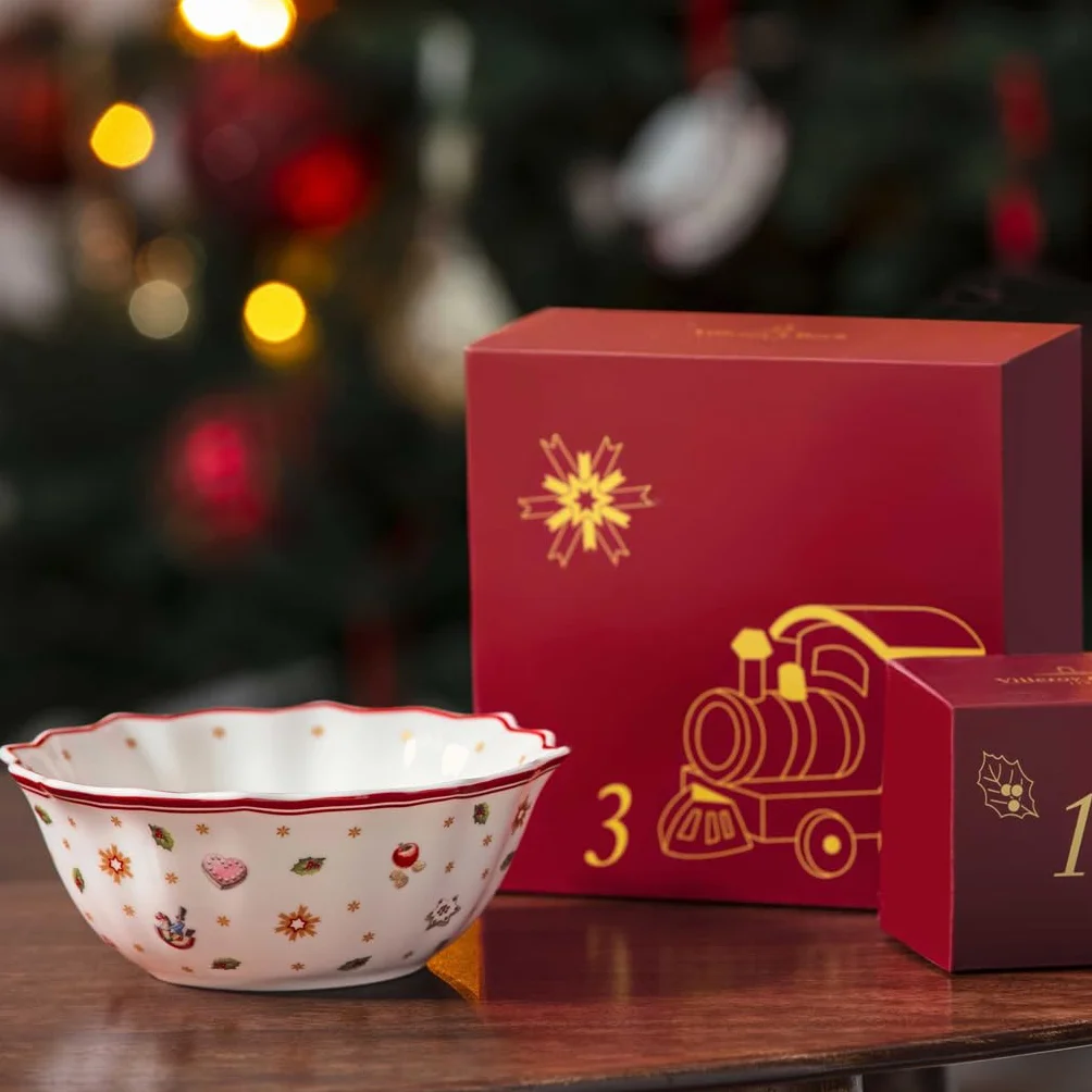 Villeroy & Boch - Christmas Toy's kalendarz adwentowy 2025 kolorowy, Boże Narodzenie, kalendarz adwentowy z naczyniami 24 pary drzwiczek, dekoracja świąteczna, kalendarz świąteczny, porcelana Premium