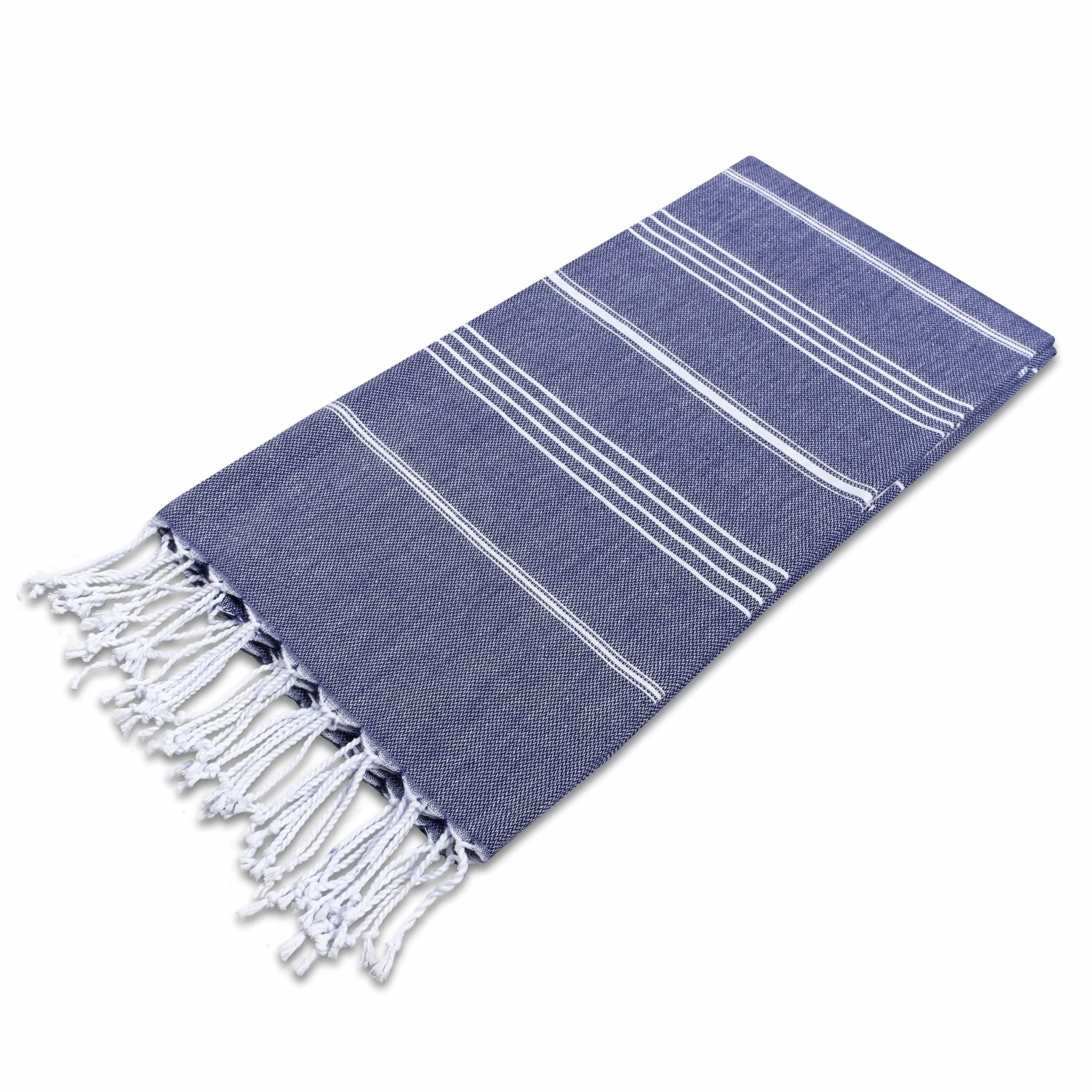 LAYNENBURG Ręcznik premium z ręcznie wiązanymi frędzlami, do łaźni tureckiej, sauny, plażowy, 100% bawełna, Oeko-Tex 100, podróżny, rozmiar XXL, 100 x 200 cm, 2 szt., pestemal, granatowy