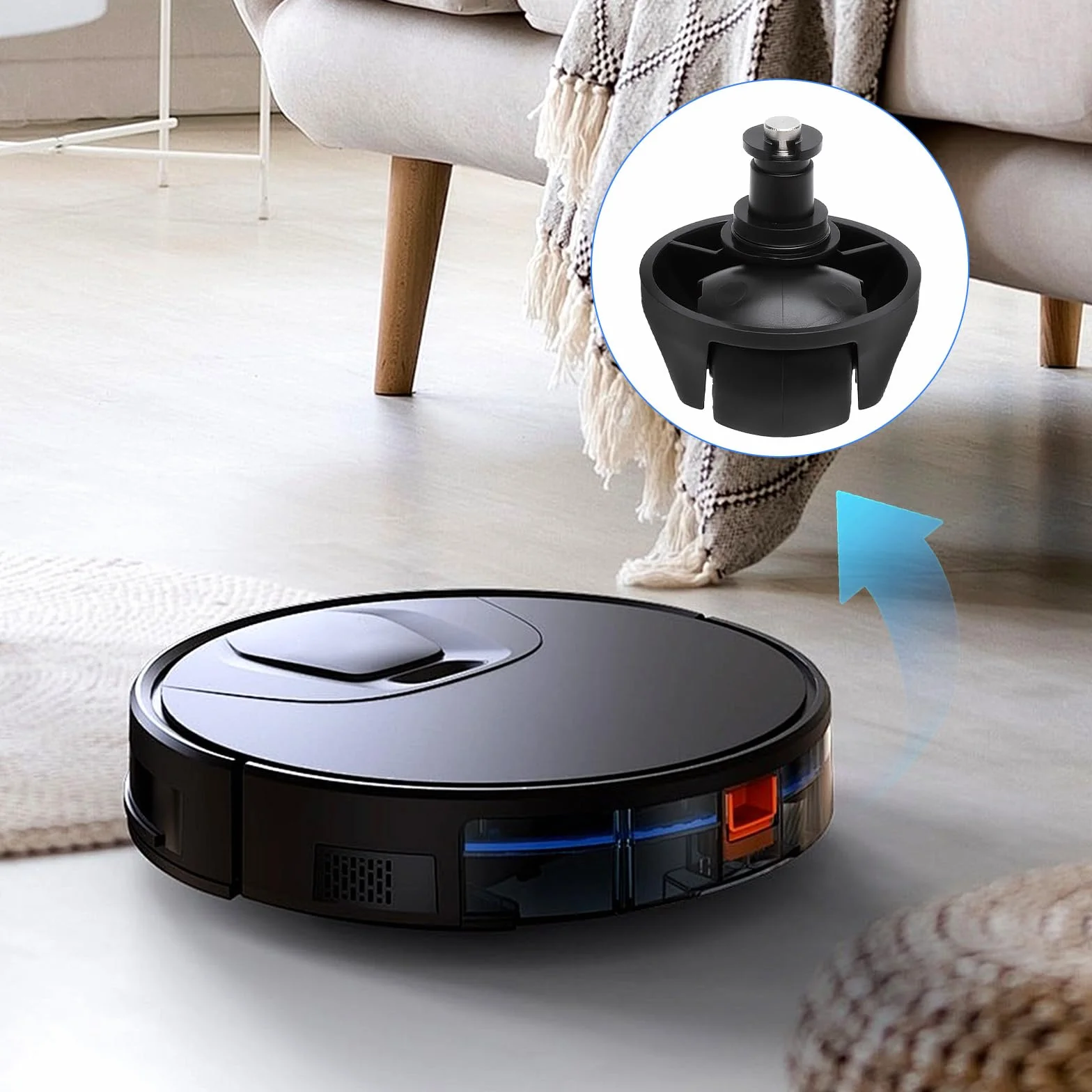 Koło przednie, Silent Wheel, Cicha opona, Koło dla Dreame D9/L20 Ultra/L40 Ultra/L10s Pro Gen2/L10s Pro Ultra Heat/L10s Pro Ultra/X40 Ultra/X40 Master/L40 Ultra AE4/D9 Max Gen 2/L10s Plus/L10pro/D10s