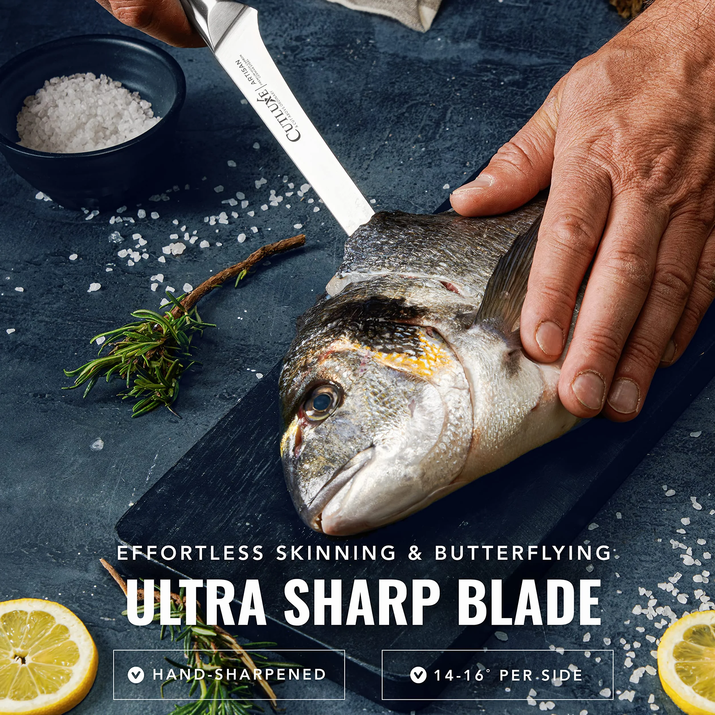 CUTLUXE Boning Knife – 6" Flexible Fillet Knife – Forged High Carbon German Steel – Full Tang & Razor Sharp – Ergonomic Handle Design – Artisan Series