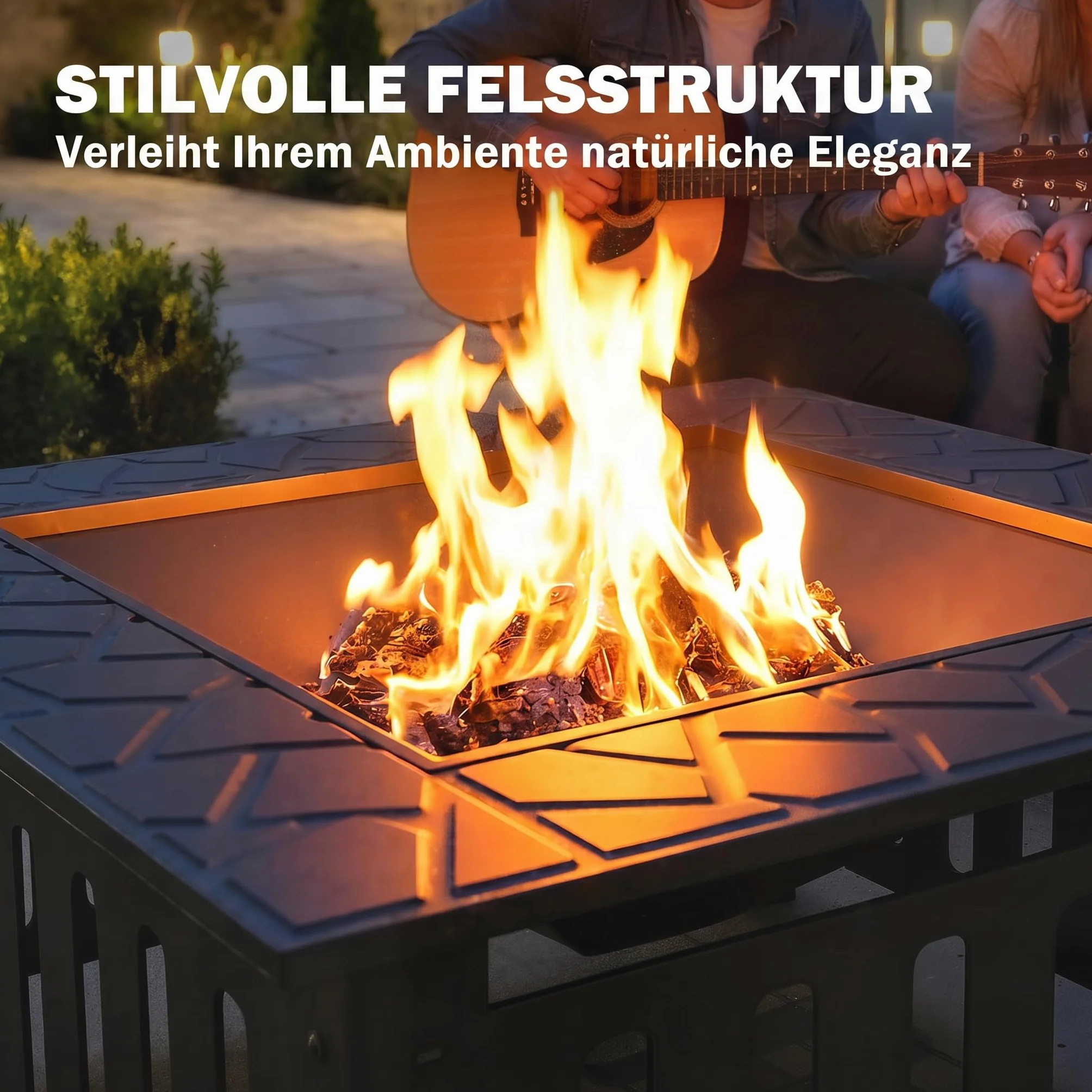 Outsunny Palenisko 67 x 67 x 47 cm ze stali, palenisko z ochroną przed iskrami, pogrzebacz, koksownik do ogrodu, na balkon, taras, do użytku na zewnątrz, na kemping, kolor