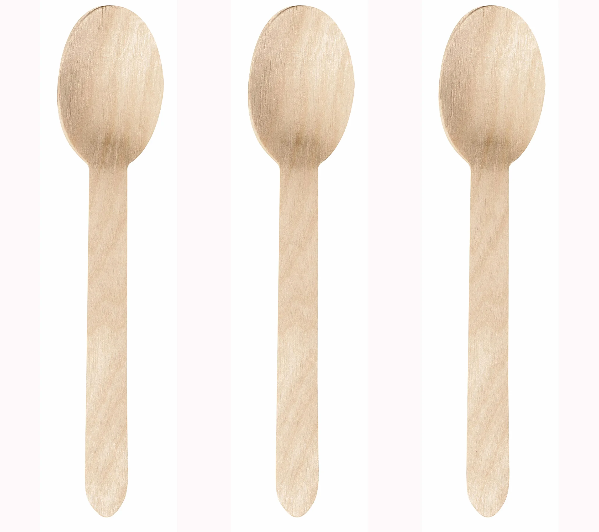 Zestaw 100 drewnianych łyżek jednorazowych, 16 cm. 100% Naturalny, Ekologiczny, Biodegradowalny