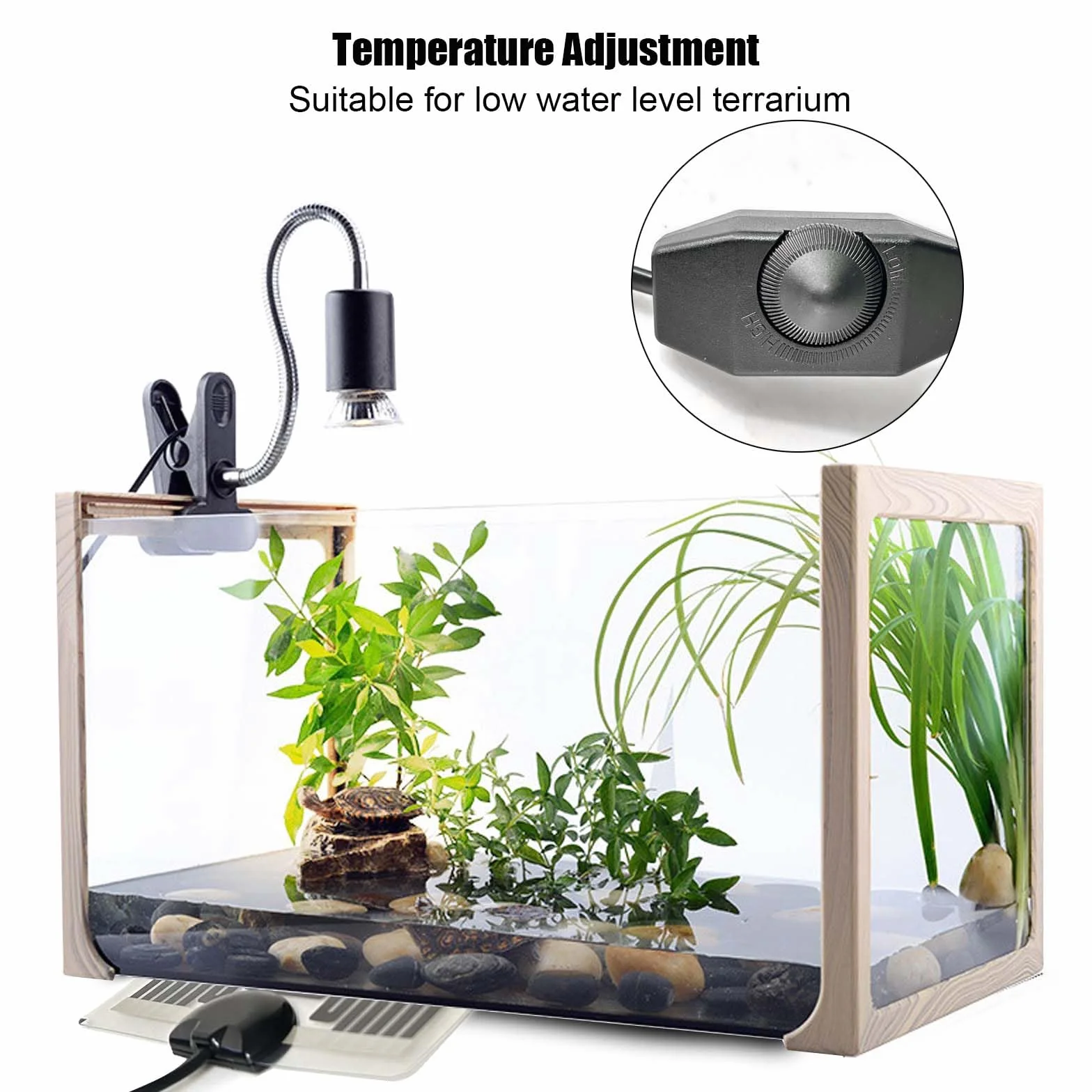 Mata grzewcza do terrarium z regulatorem temperatury, poduszka grzewcza dla gadów, żółwi, węży, jaszczurek, gekonów, pająków, gąsienic, mata grzewcza do akwarium dla żółwi (7 W, 15 * 28 cm)
