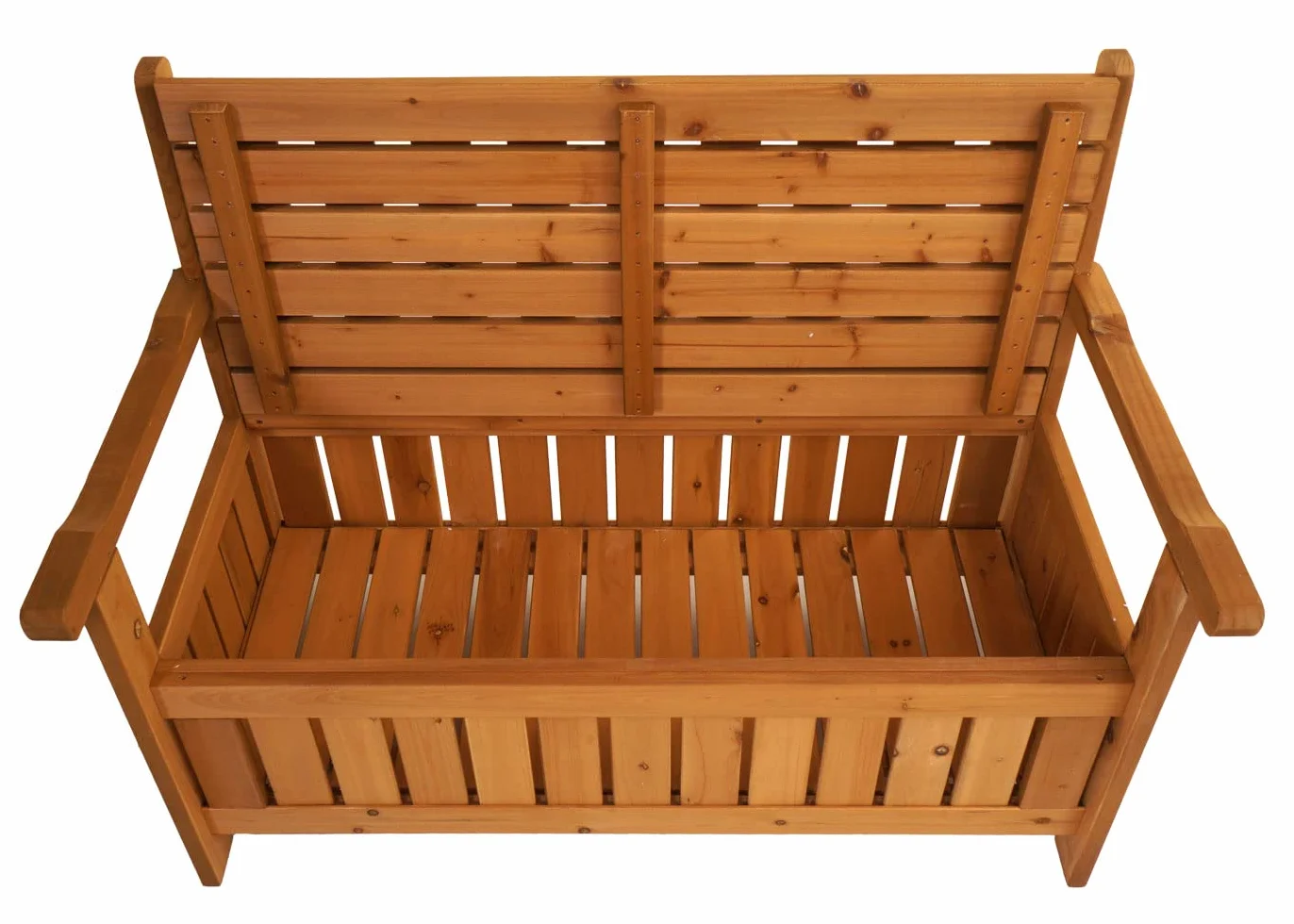 Mendler Ławka ogrodowa HWC-L68 z miejscem do przechowywania Jodła Drewno MVG 114 cm Brązowy