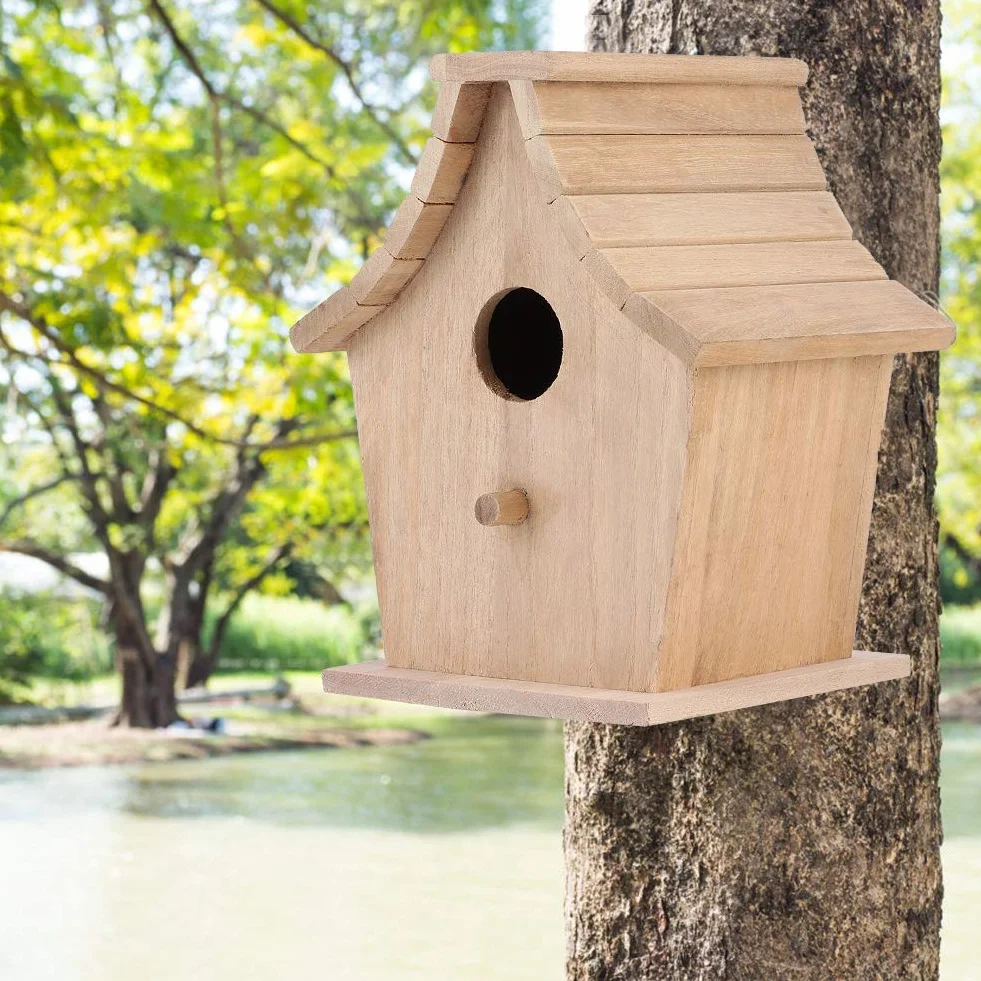 Drewniany domek dla ptaków do wiszącego pudełka do uprawy na zewnątrz wiszący domek dla ptaków artykuły dla papug budgie małe ptaki
