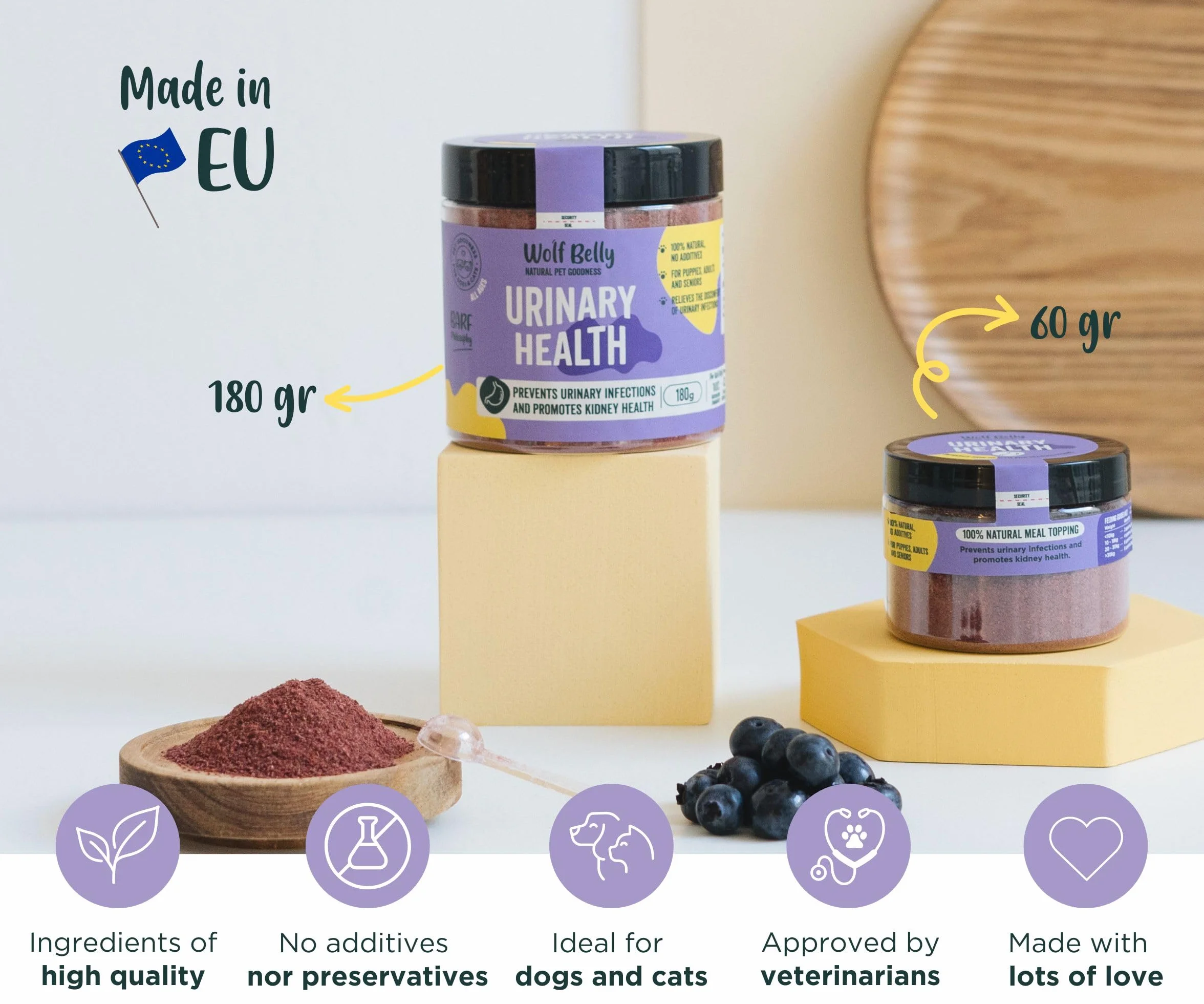 Wolf Belly Urinary Health Suplement przeciwzapalny 180g dla psów i kotów