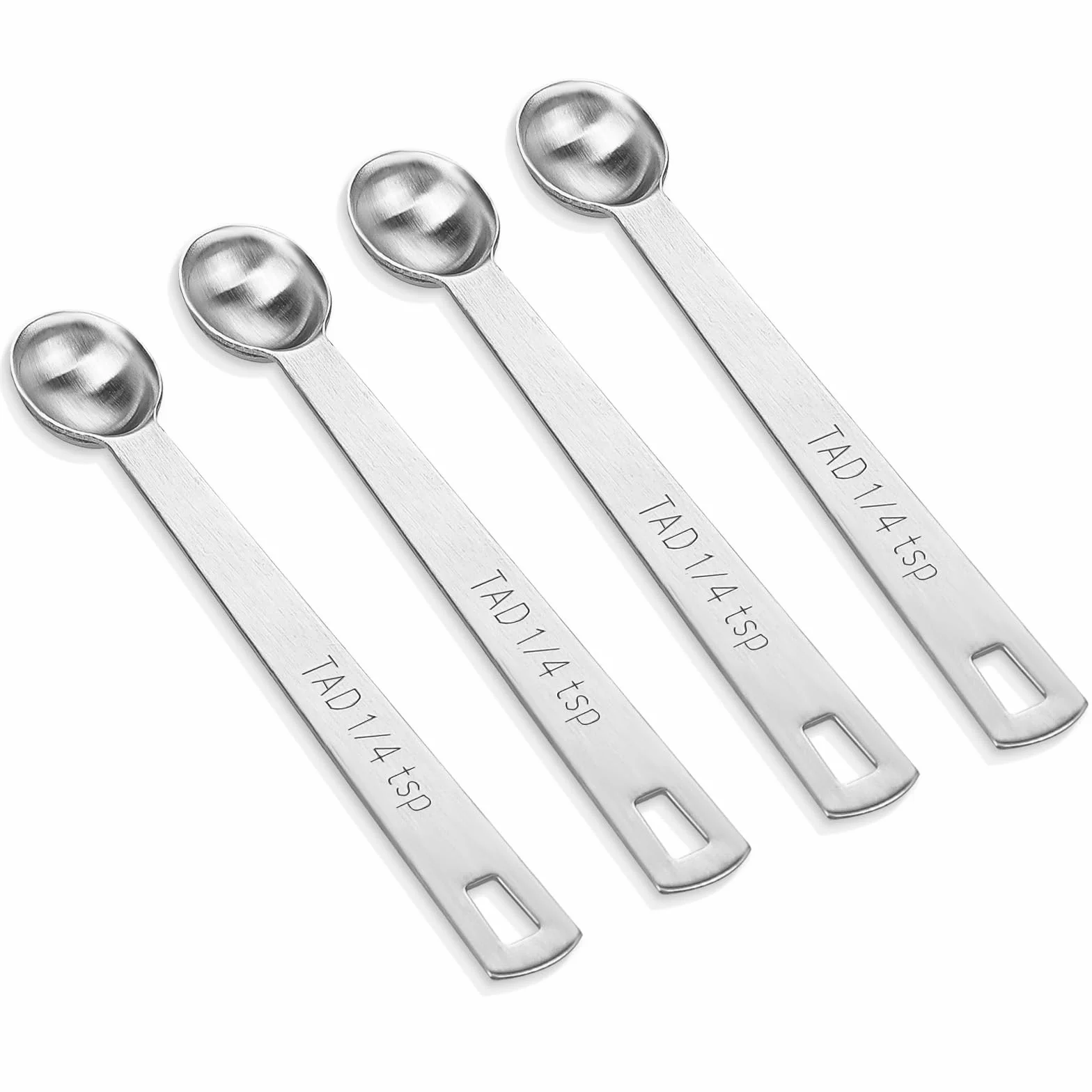 4 szt. 1/4 łyżka (1/4 TSP | 1,25 ml | 1,25 cm³) pojedyncza pomiarowy stal nierdzewna mała pomiarowa mini