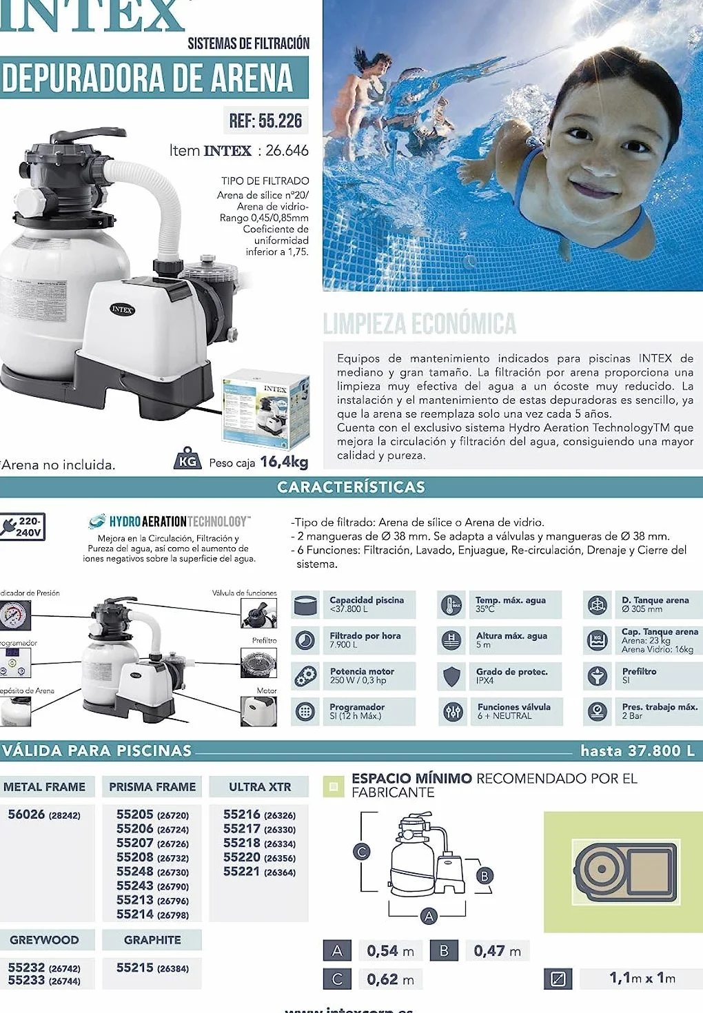 2100 Gph Sand Filter Pump W/Rcd (220-240 Volt)