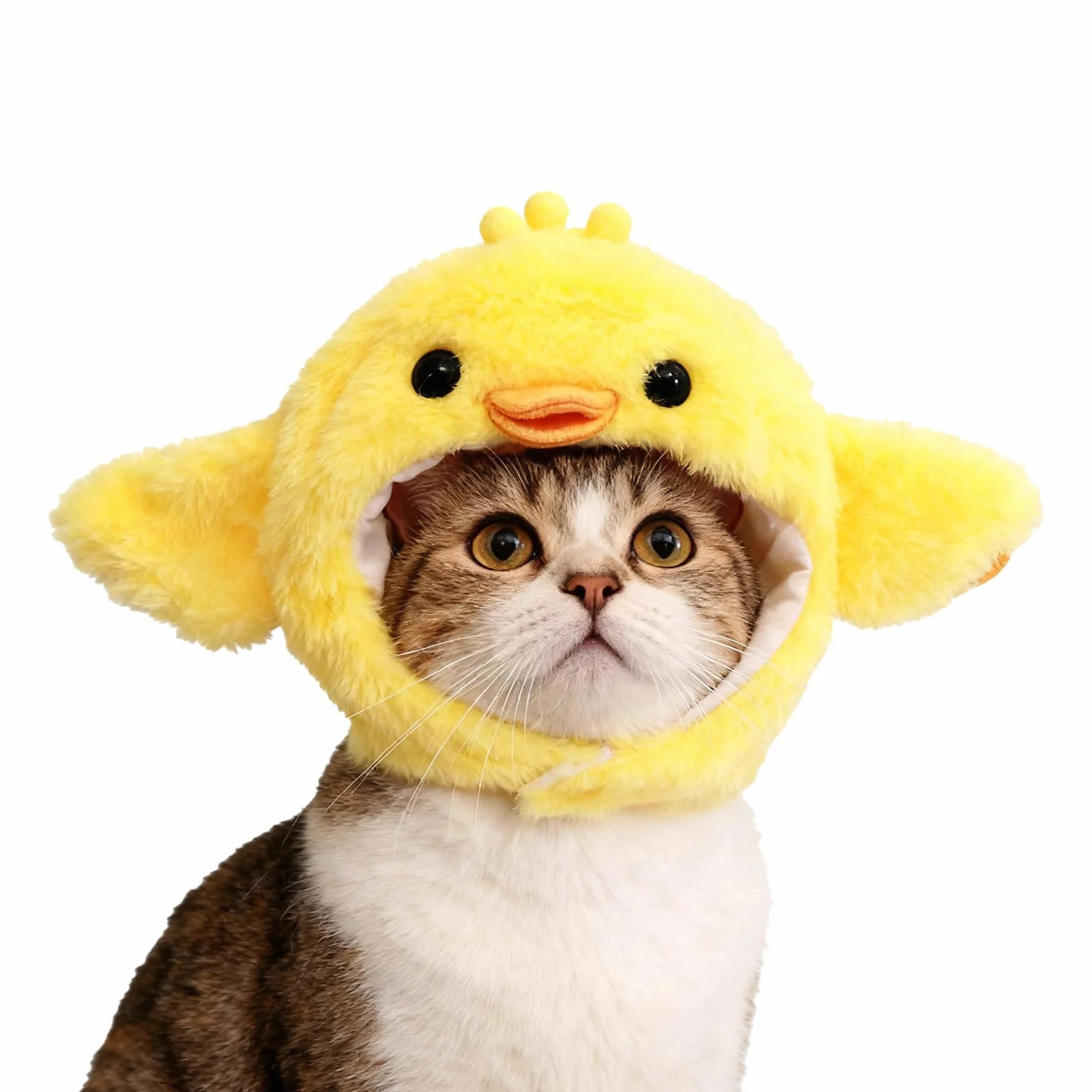 Cat Hat Cute Cartoon Decoration Short Plush Pig Chicken Design Funny Headwear Party Accessory Christmas Halloween Festival Dress Up for Small Animals Dogs Cats