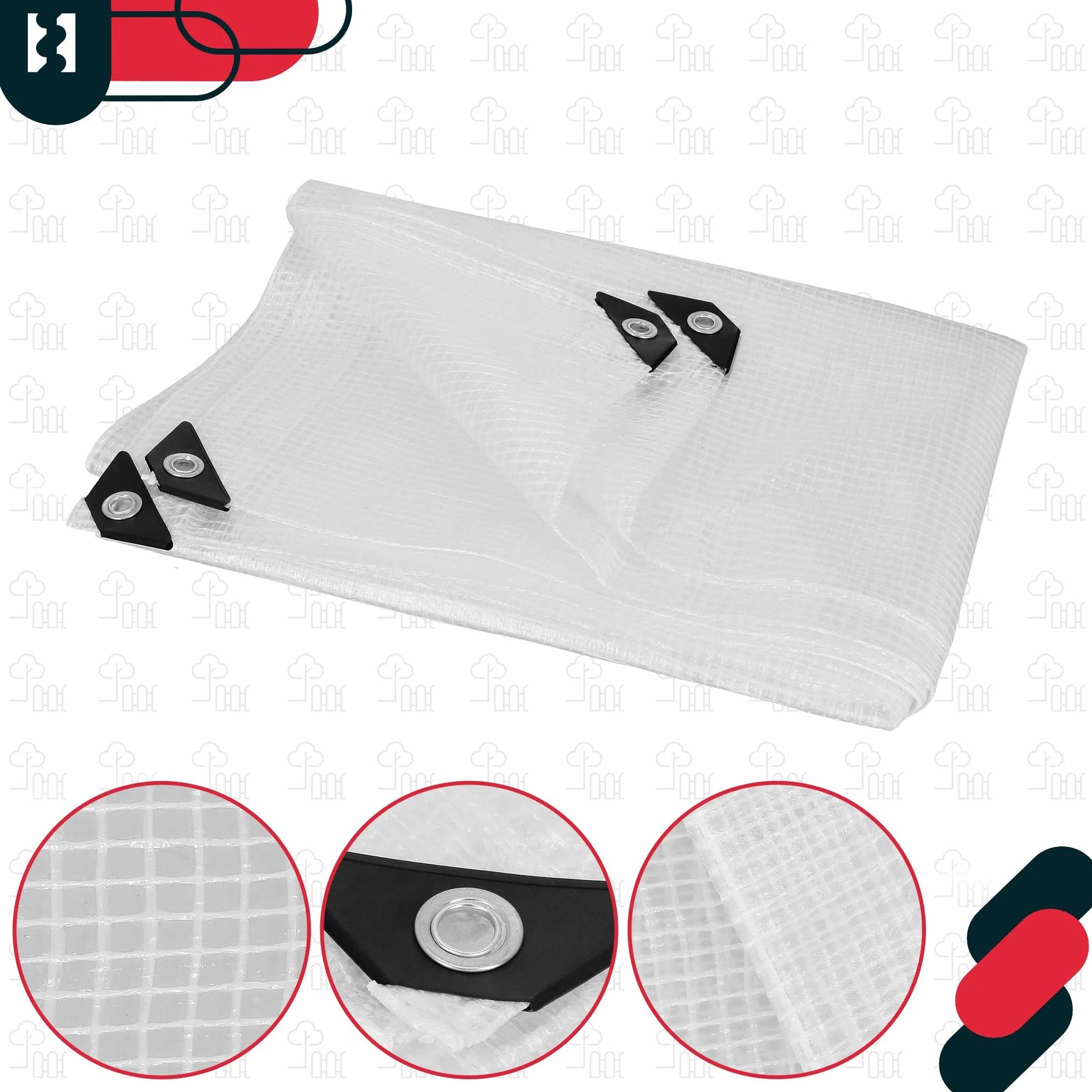 KOTARBAU® Plandeka 120 G/M2 - Płachta Ochronna Okryciowa - 2 X 3 M - Folia Szklarniowa - Mocna - Gruba - Zbrojona - Uniwersalna - Wodoodporna - Przezroczysta - Transparentna