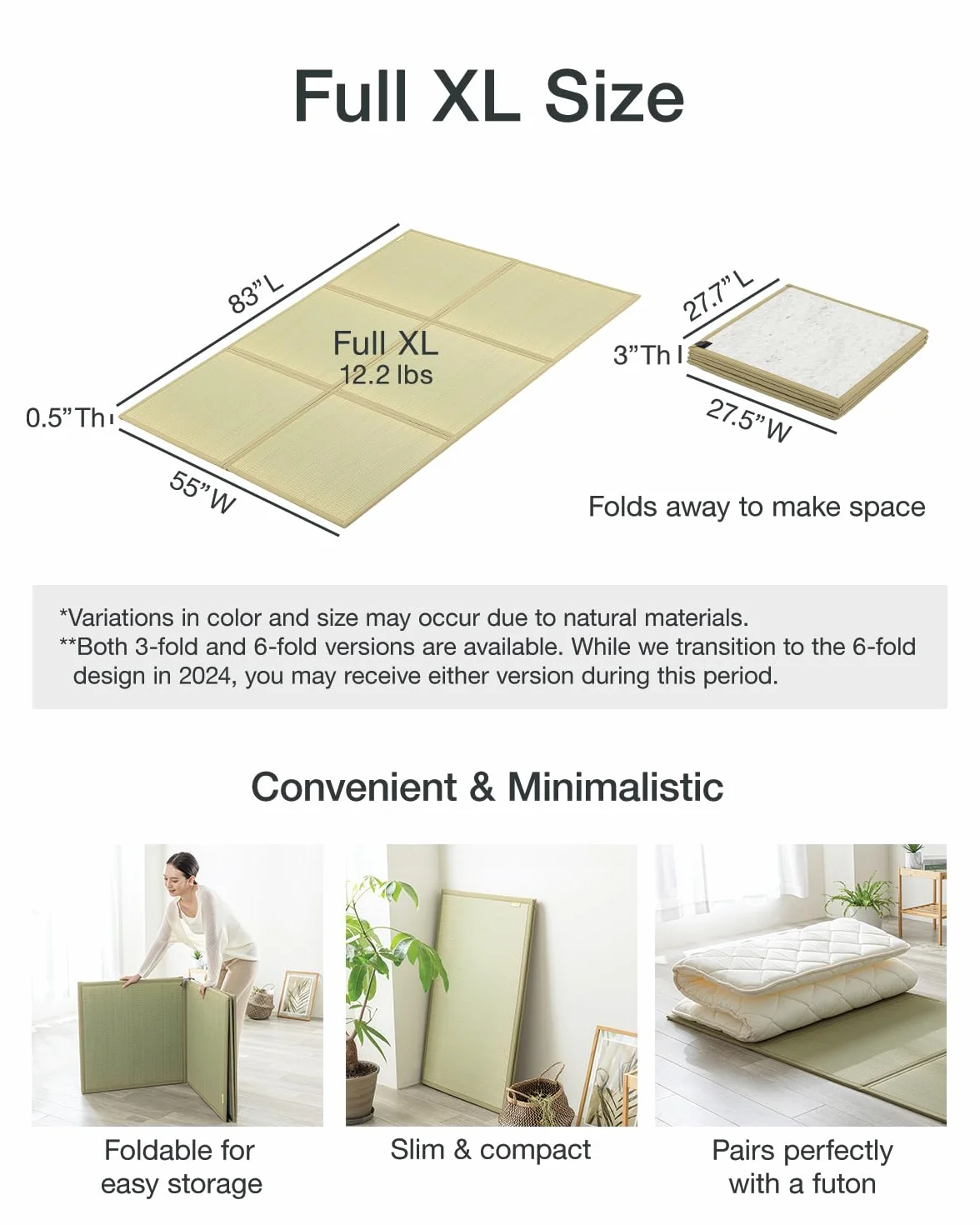 FULI Japoński tradycyjny materac tatami Igusa (Rush Trass), 140 cm x 210 cm podwójny długi. Wyprodukowano w Japonii