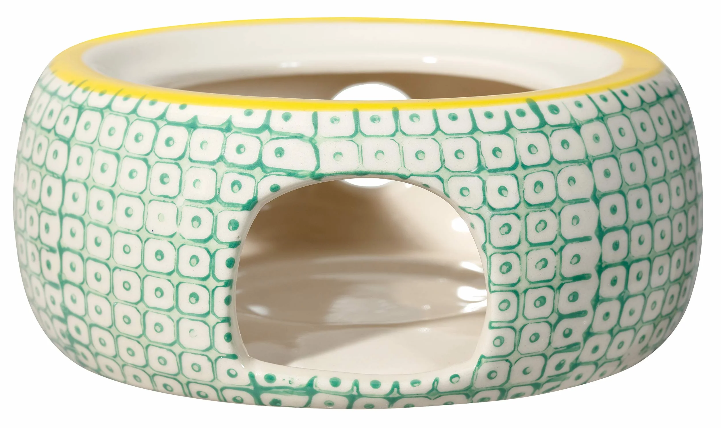 Bloomingville Podgrzewacz Carla Retro podgrzewacz do herbaty w stylu vintage, średnica 14,5 cm, zielony, ceramika