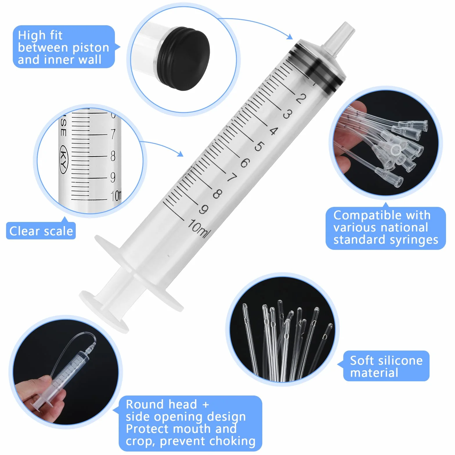 Strzykawka 10 ml z wężem do karmienia ptaków, akcesoria