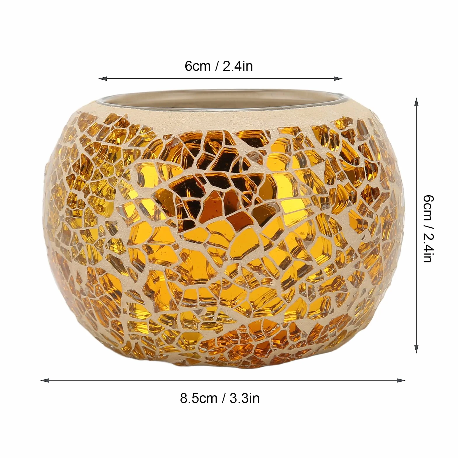 TEALIGHT Candle Holder, Gold Candle Holders Mosaic Glass Tealeght Candle Holder, Aromaterape Party Dekoracyjny Uchwyt świecy, Miski do Doniczki, Uchwyty na Długopis Biurowy