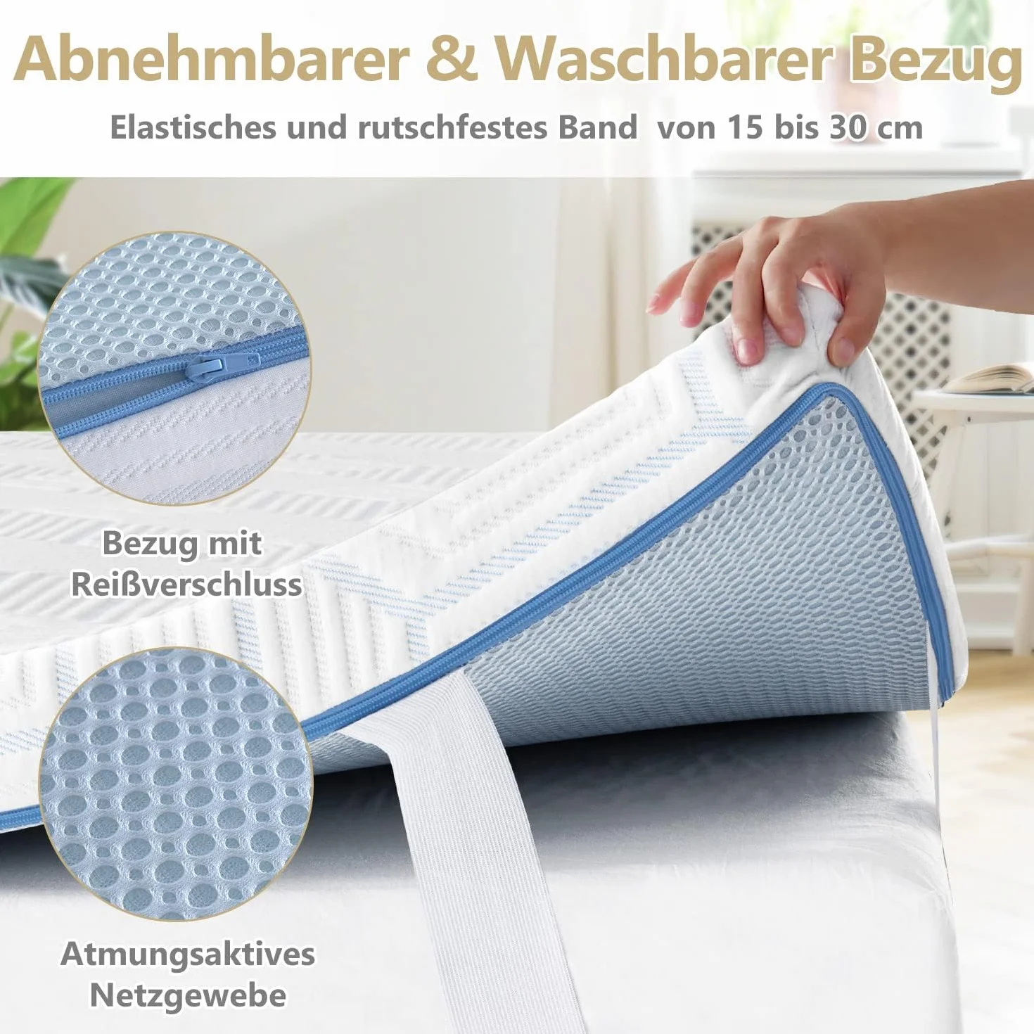 BedStory Nakładka na materac o wysokości 10 cm, 120x200cm, H3&H4 Nakładka z żelowej pianki z pamięcią kształtu, zdejmowana poszewka, nakładka na materac do łóżka kontynentalnego, kampera i sofy do