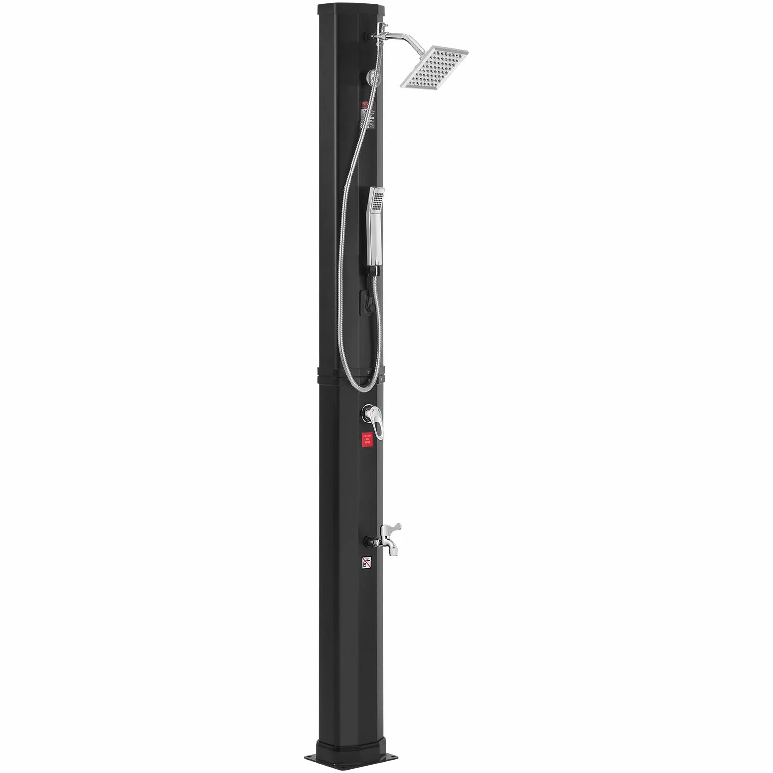 VEVOR Prysznic solarny 40 l, prysznic ogrodowy, 5 barów, ciśnienie wody, 220 x 180 x 2270 mm, deszczownica z głowicą prysznicową 15 x 15 cm, prysznic kempingowy, prysznic na zewnątrz dla 2-3 osób,