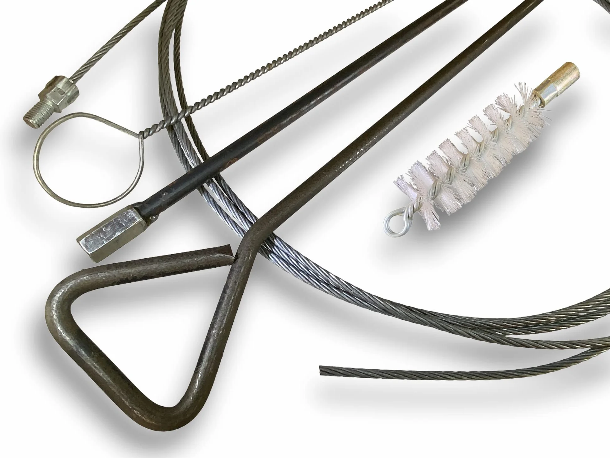 Zestaw szczotek do rur PRO NYLON Ø 35 mm | 1 drążek sztywny 100 cm + przedłużacz 100 cm + 1 elastyczny pręt 80 cm + 1 fretka kablowa 7 metrów | Złączka M12*175 | Szczotka do czyszczenia rur | Kibros 41SCN35TF