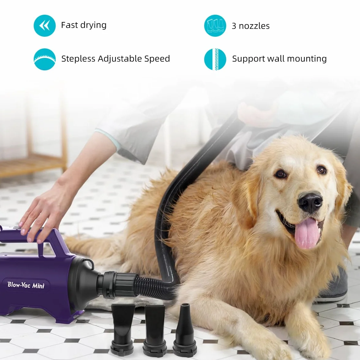 Suszarka do włosów dla zwierząt Pet Dog Dryer 3.2 HP cicha zmienna prędkość