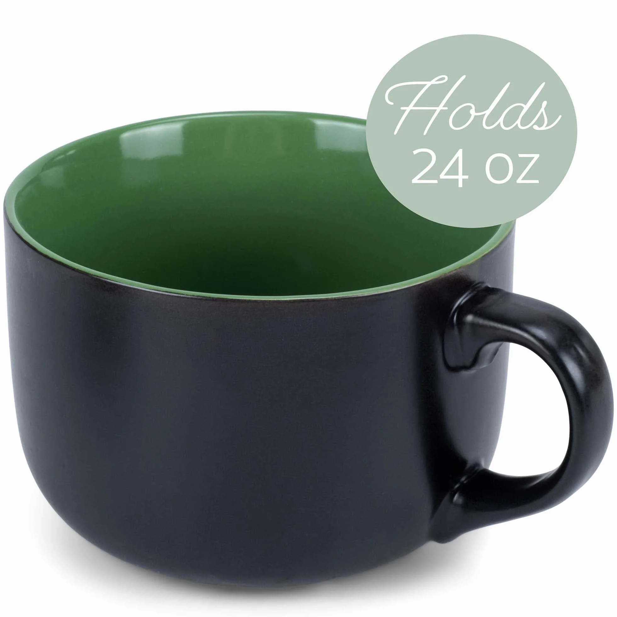 Elanze Designs Kolorowe Pop Green 680 ml błyszczące ceramiczne kubki Jumbo zestaw 4 szt