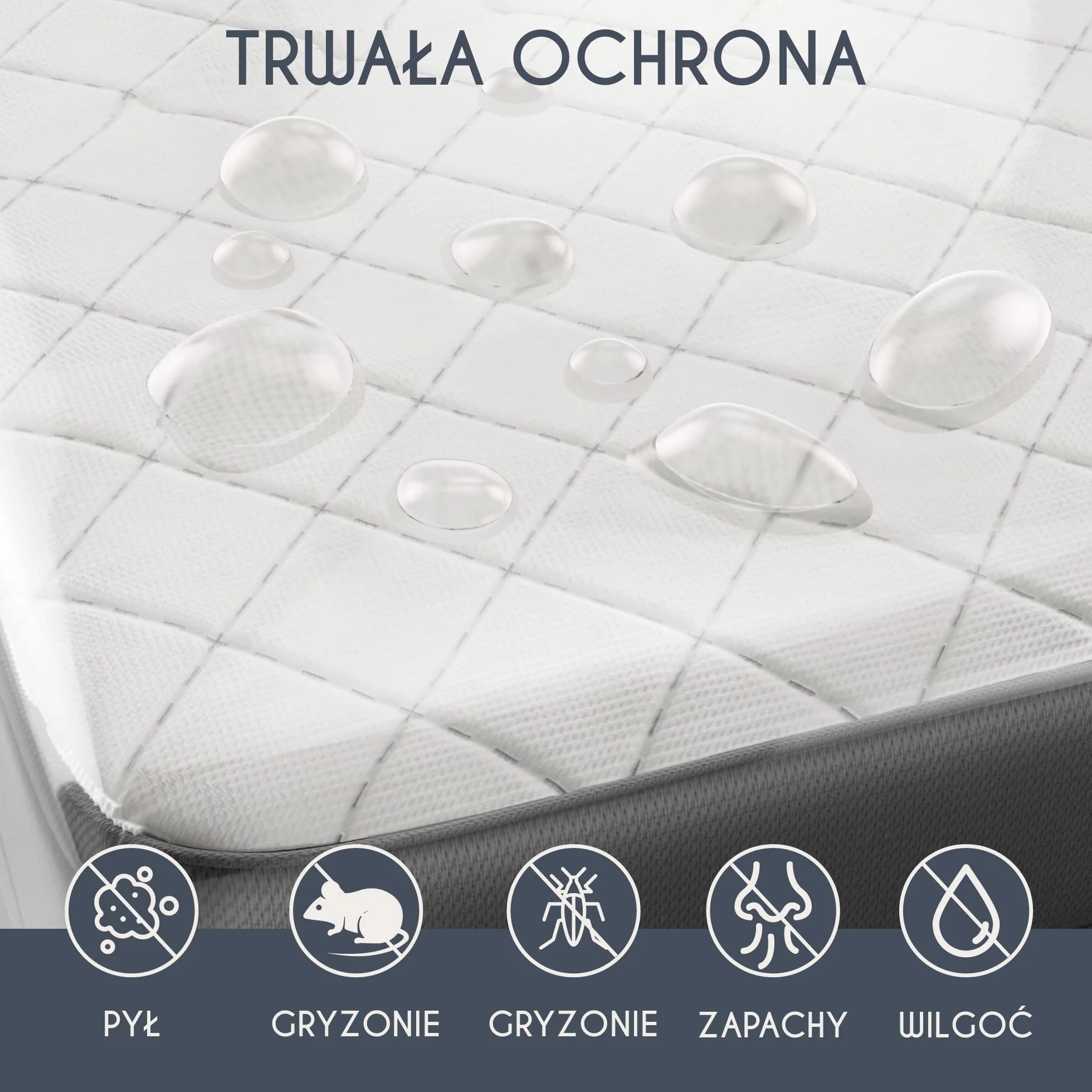 Plastikowy Pokrowiec na Materac 160x200 cm (Grubość 30 cm) - Chroń Swój Materac - Idealny do Przechowywania, Przenoszenia - z Zamkiem Błyskawicznym