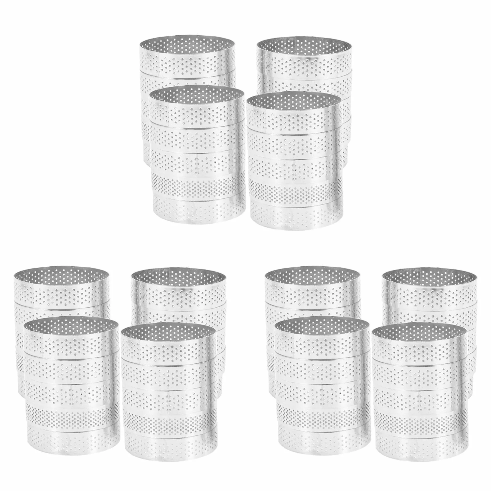 60 Sztuk OkrąGłE PierśCienie Tarta z Otworami Ciasto Owocowe Quiches Ciasto Kuchnia Forma do Pieczenia Perforowane Ciasto PierśCień 8Cm