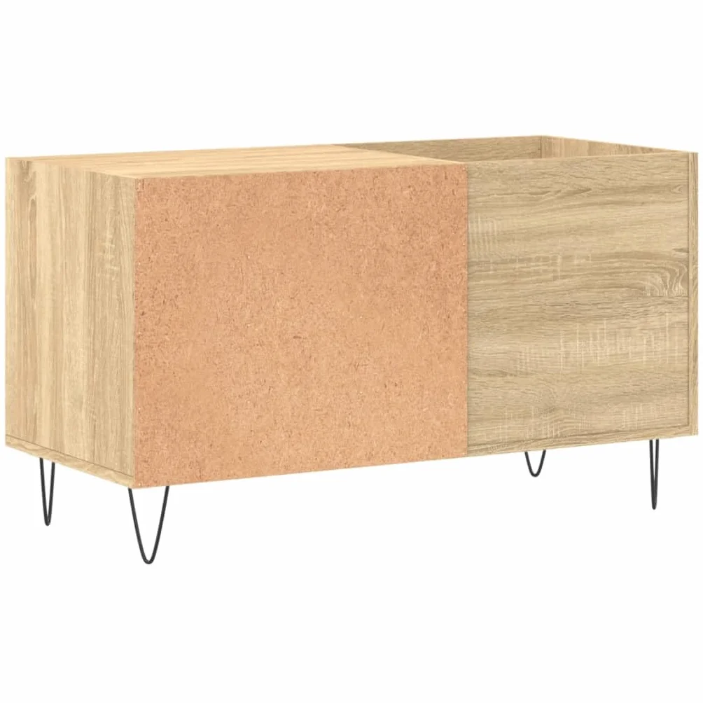 Szafka panelowa z dębu Sonoma 85 x 38 x 48 cm, materiał drewnopochodny ze stabilną nogą żelazną dla miłośników muzyki, miejsce do przechowywania płyt LP, gramofonu, szafki pod telewizor