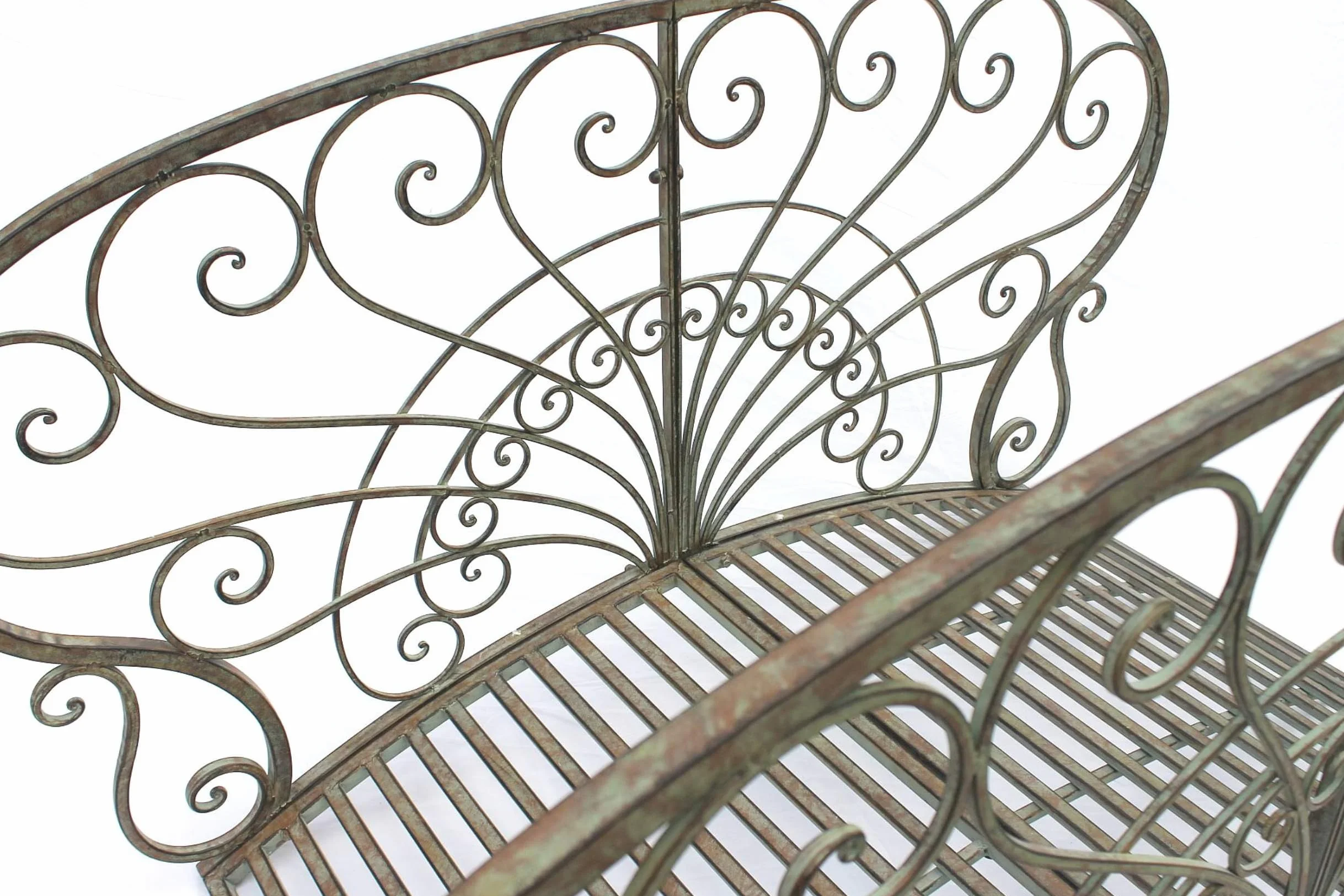 DanDiBo Most ogrodowy metalowy z poręczą w stylu antycznym 150106, 150 cm, do ogrodu, metalowy most, meble ogrodowe, most do stawu, stabilny