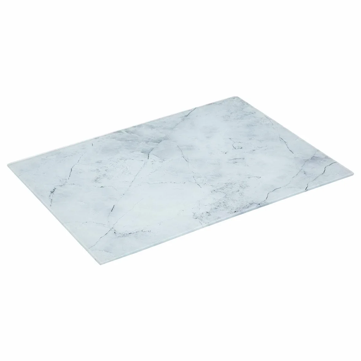 Deska do krojenia z hartowanego szkła biały marmur 40 x 30 cm