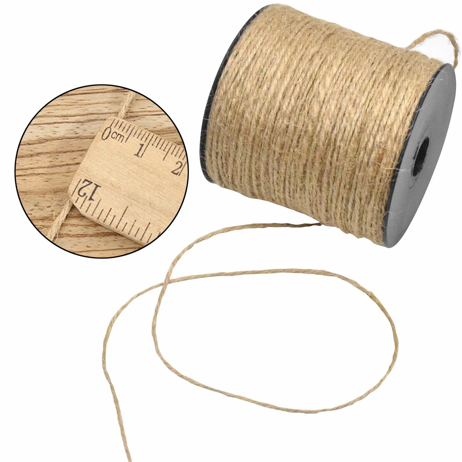 Sznurek jutowy, naturalny, bawełniany, ogrodowy, do florystyki, prezentów, rękodzieła artystycznego, dekoracji, wiązania, ogrodu, nadaje się do recyklingu, 2 mm x 200 m