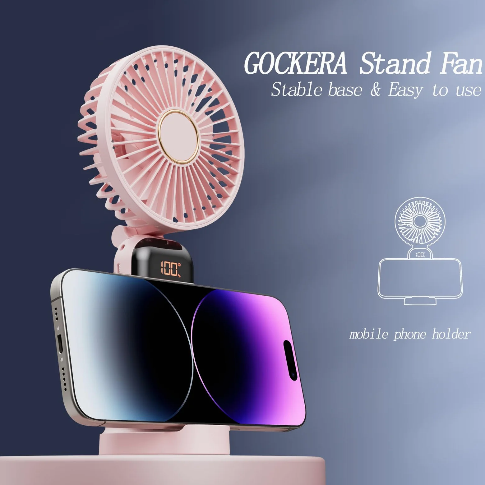 GOCKERA Składany wentylator USB