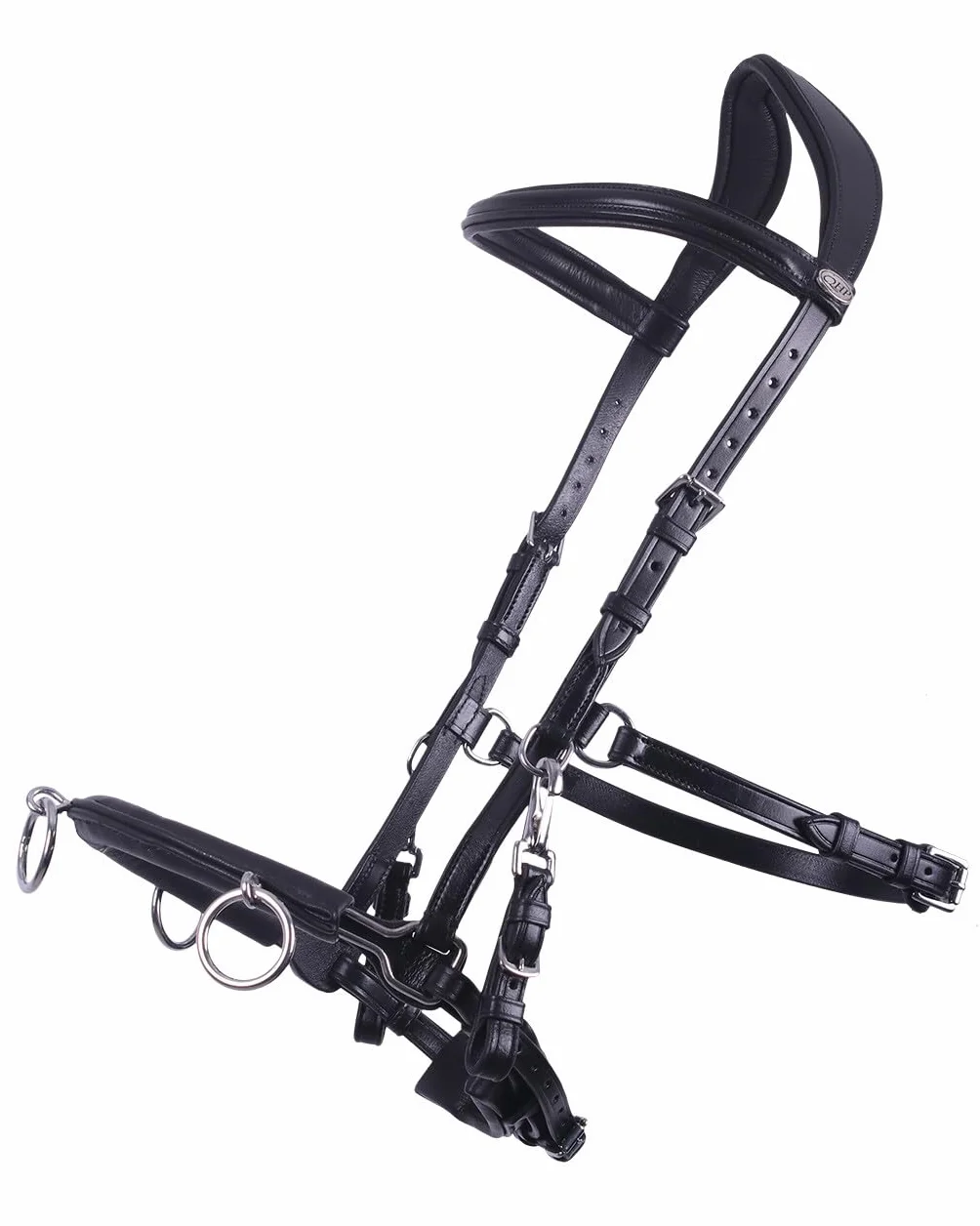 Qhp Cavesson Leather Czarny Full