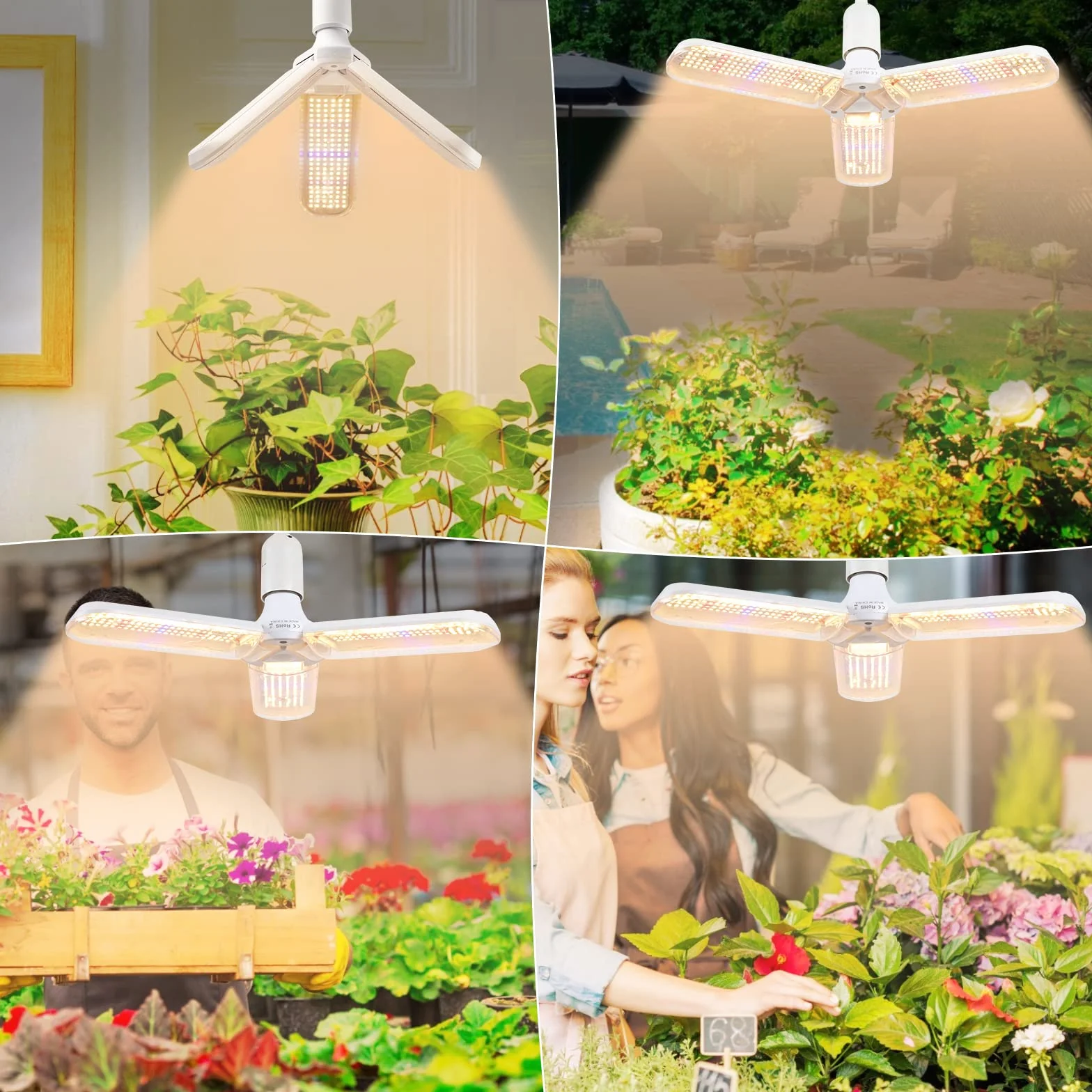 Żarówka LED do uprawy 150 W, pełne spektrum, żarówka roślinna z 414 diodami LED do roślin domowych, gniazdo E26/E27, lampa do uprawy hydroponicznej, do ogrodu, szklarni, sukulentów, warzyw i kwiatów